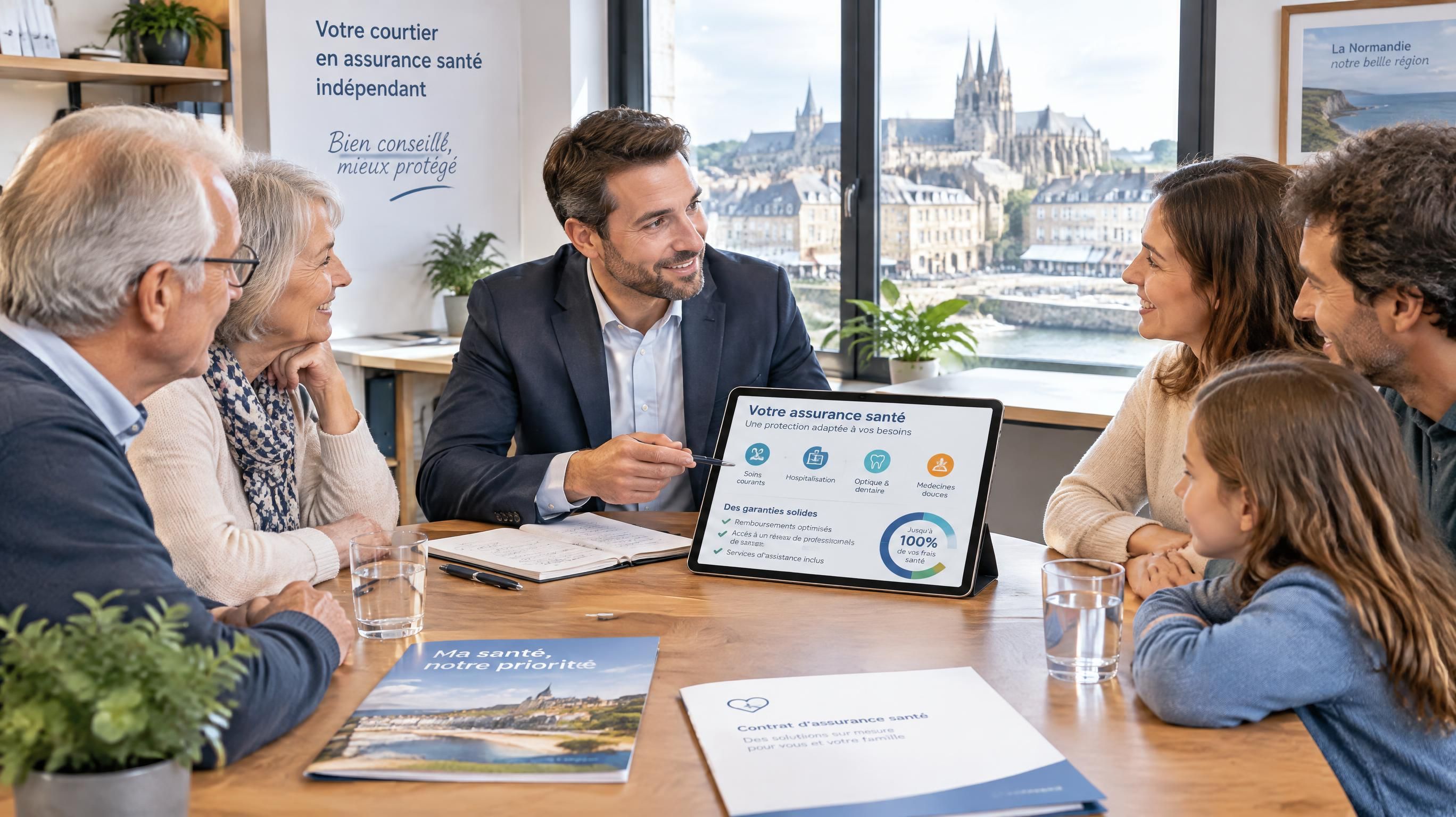 Conseil personnalisé par un courtier en mutuelle santé à Rouen et Boos pour seniors et familles au cabinet AGC Assurances