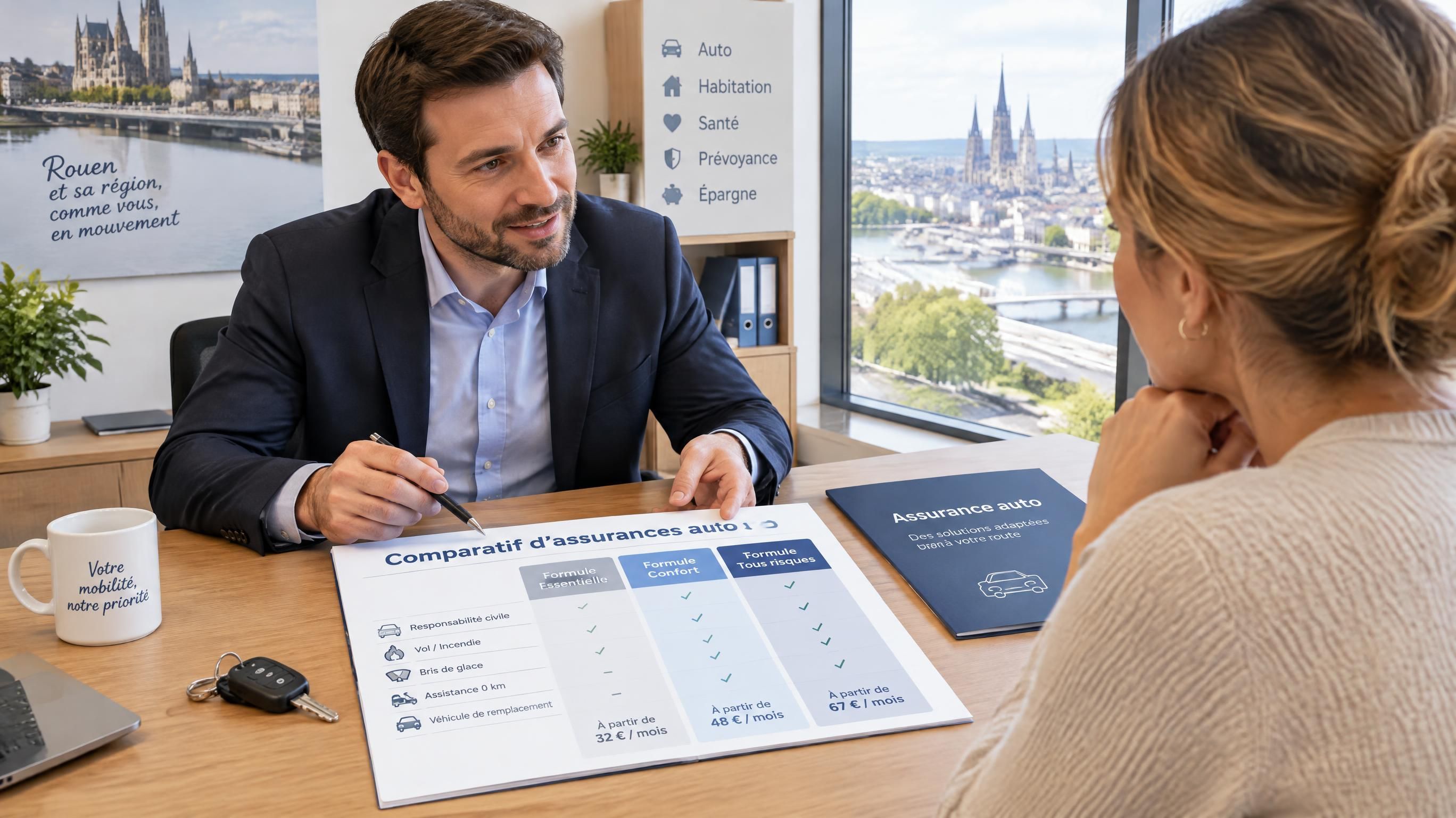 Conseil d'un courtier en assurance auto à Rouen au cabinet AGC Assurances à Boos