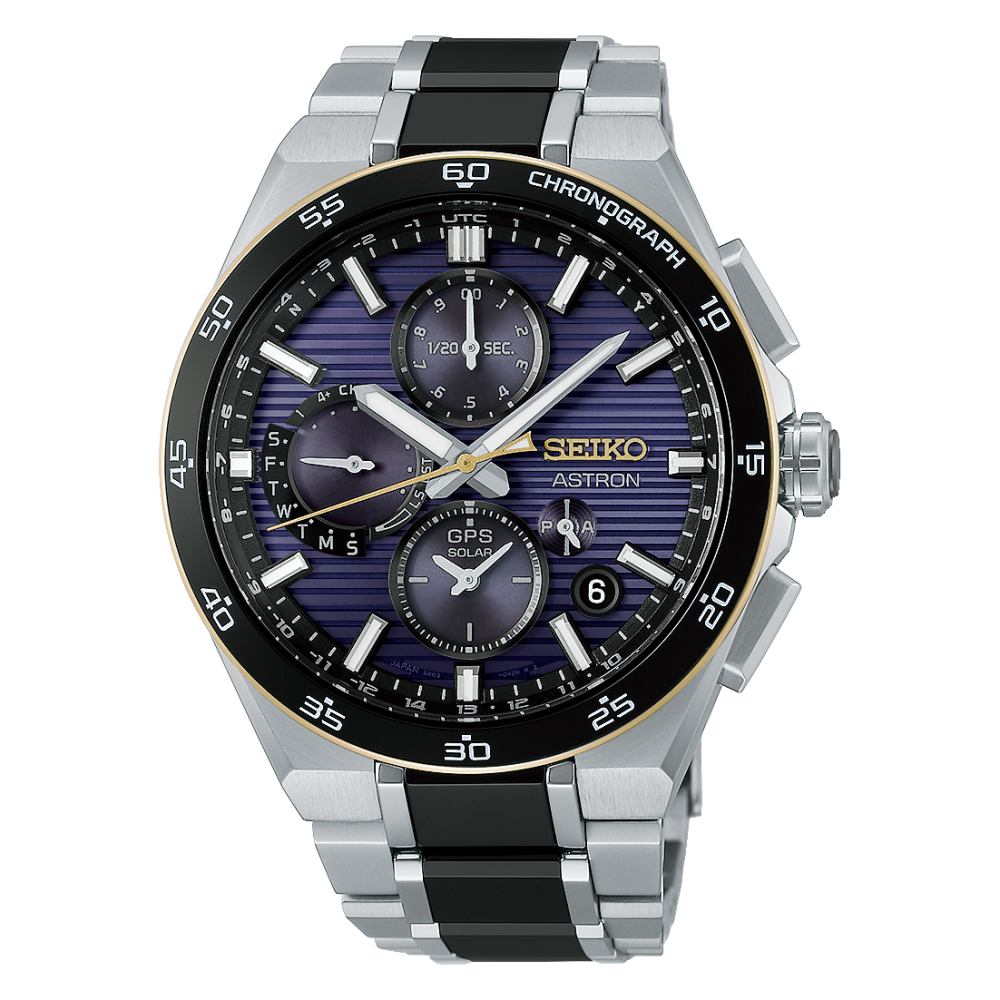 Montre Seiko Astron GPS Solaire Dual-Time Chronographe HAB011J1 cadran violet