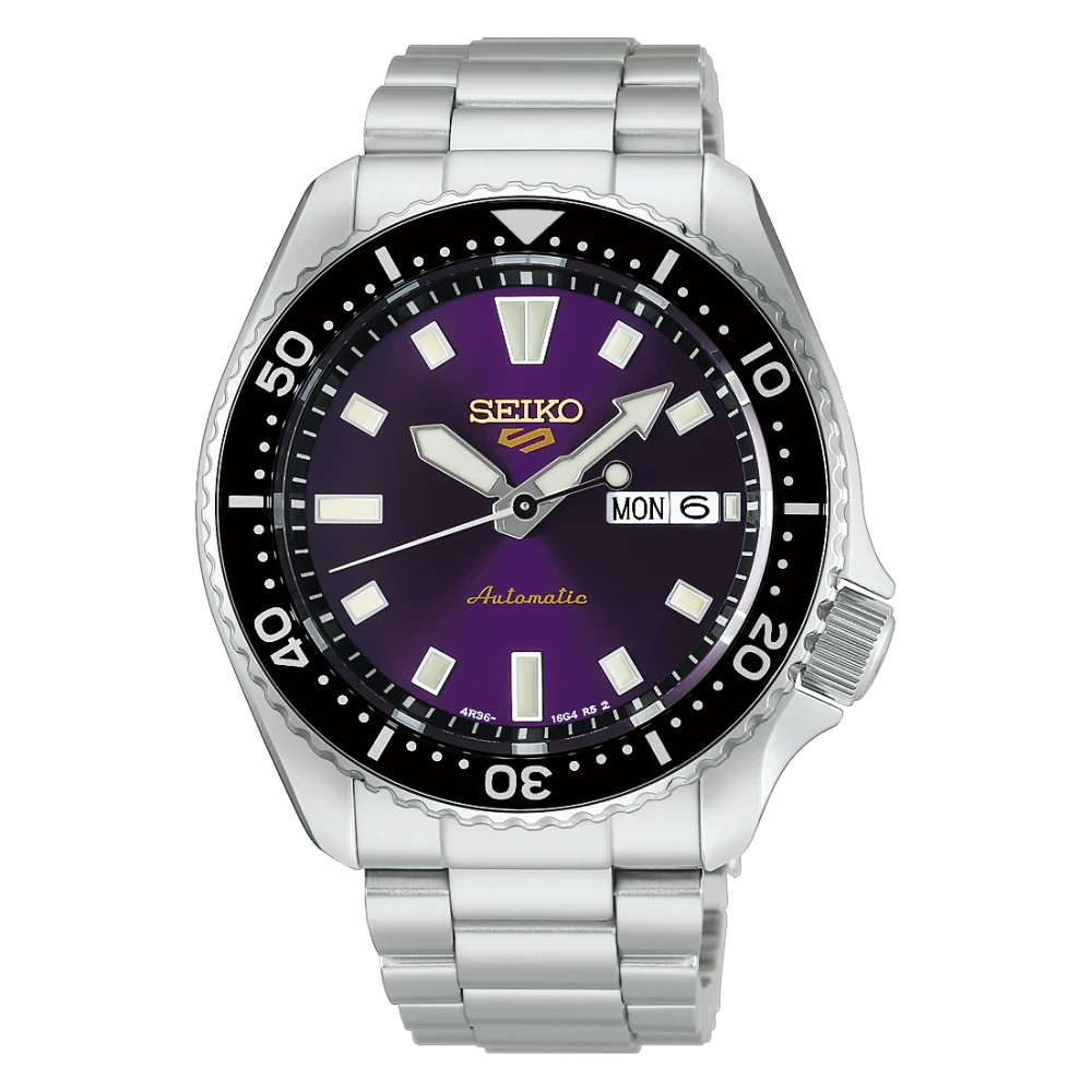 Montre Seiko 5 Sports SKX HDB003 cadran violet et bracelet jubilé