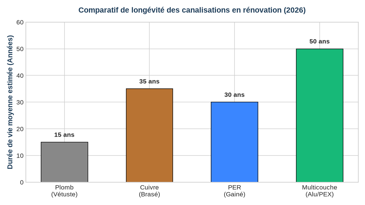 Comparatif de durée de vie des matériaux pour la rénovation de plomberie et sanitaires en Gironde