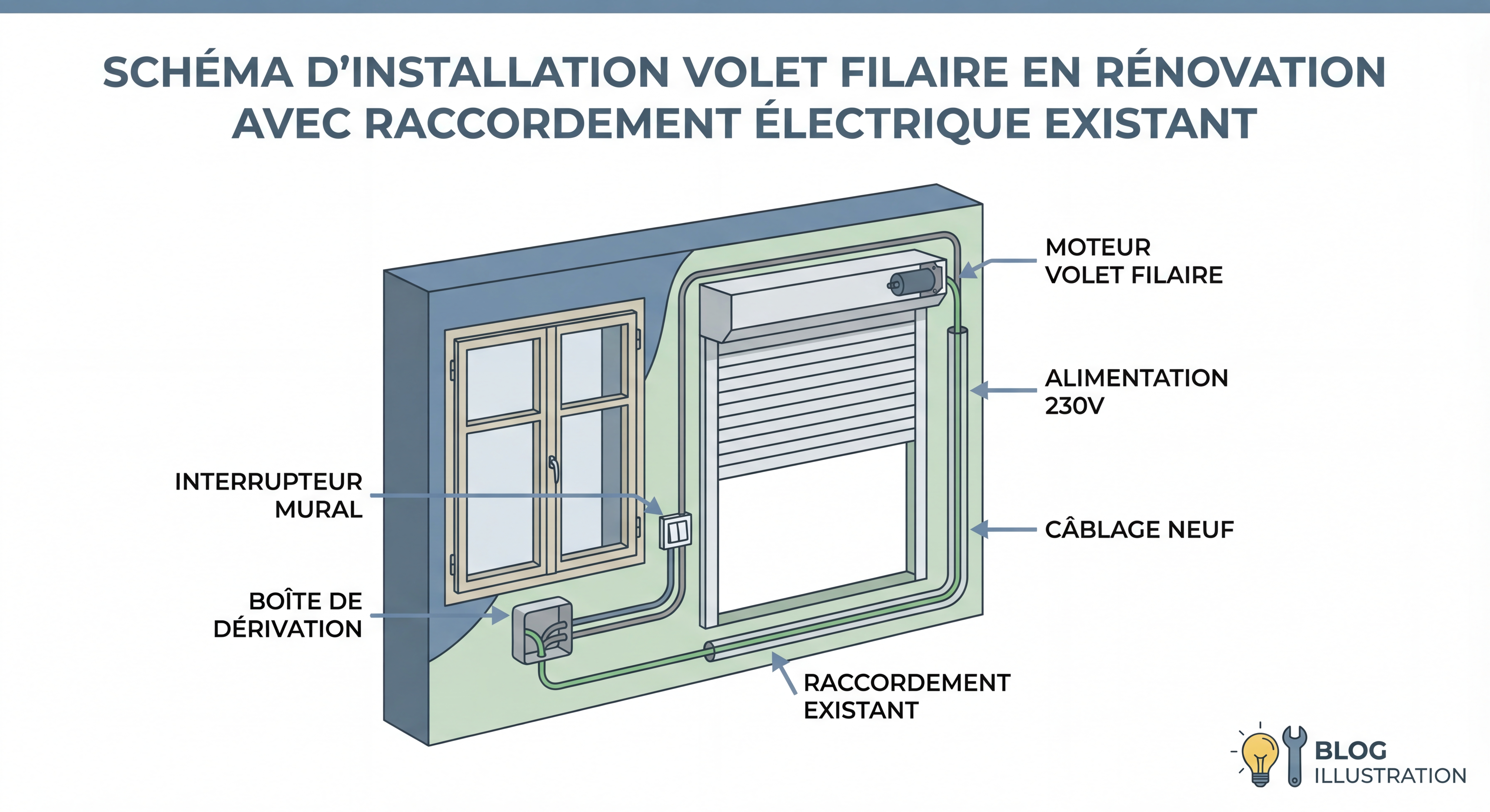 Schéma d'installation volet filaire