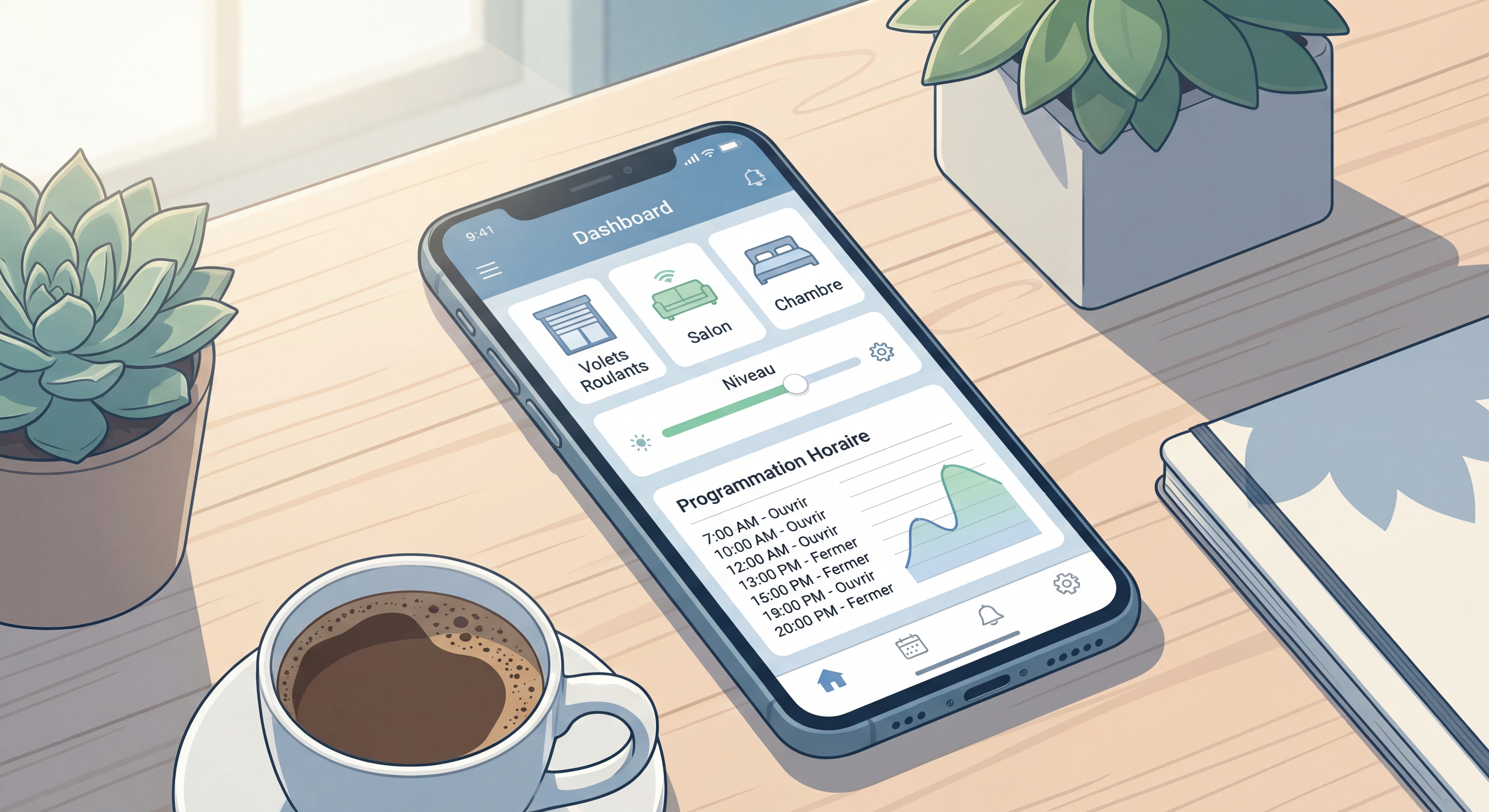 Interface smartphone pour contrôle domotique