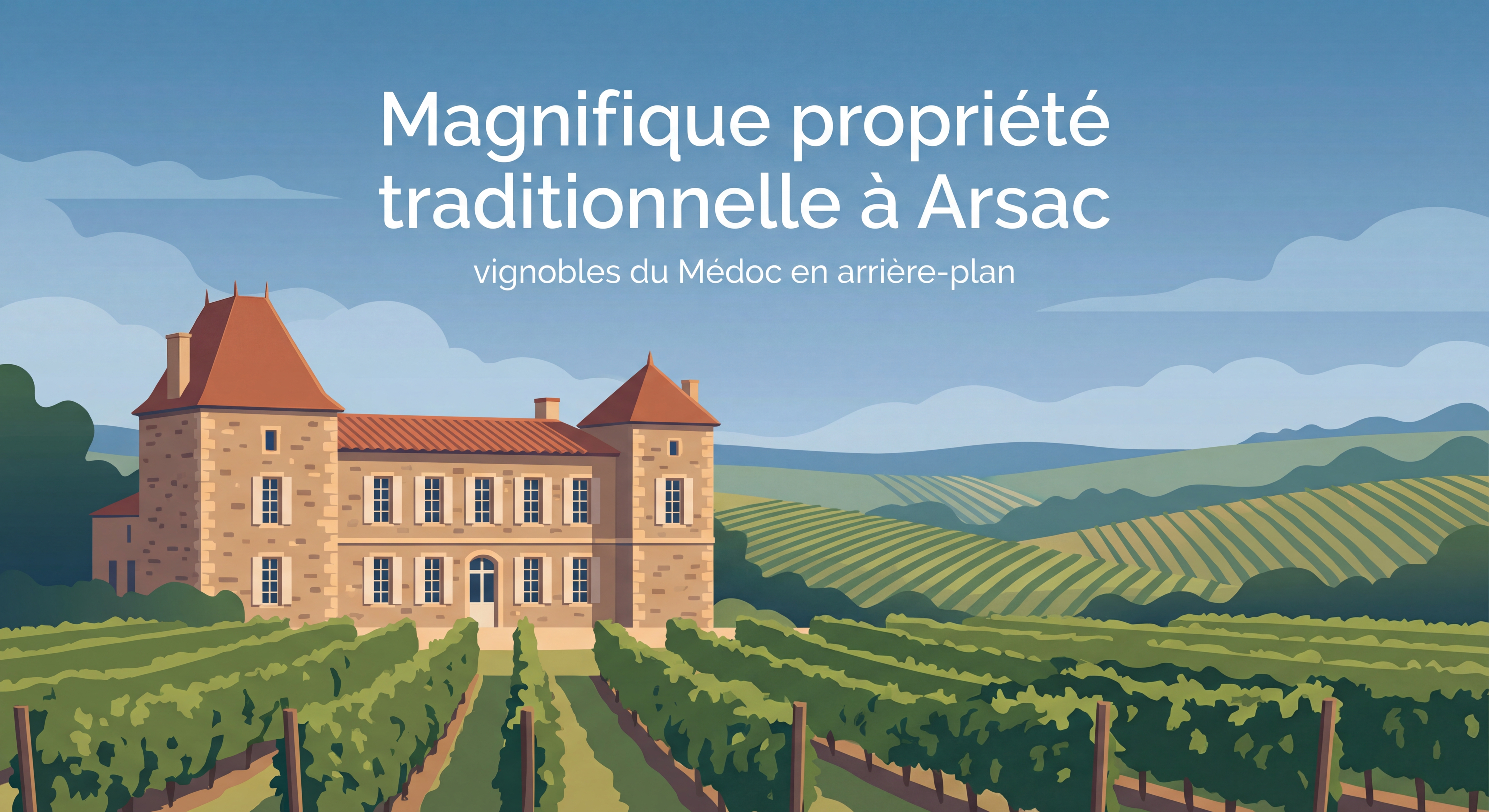 Magnifique propriété traditionnelle à Arsac avec vignobles du Médoc en arrière-plan