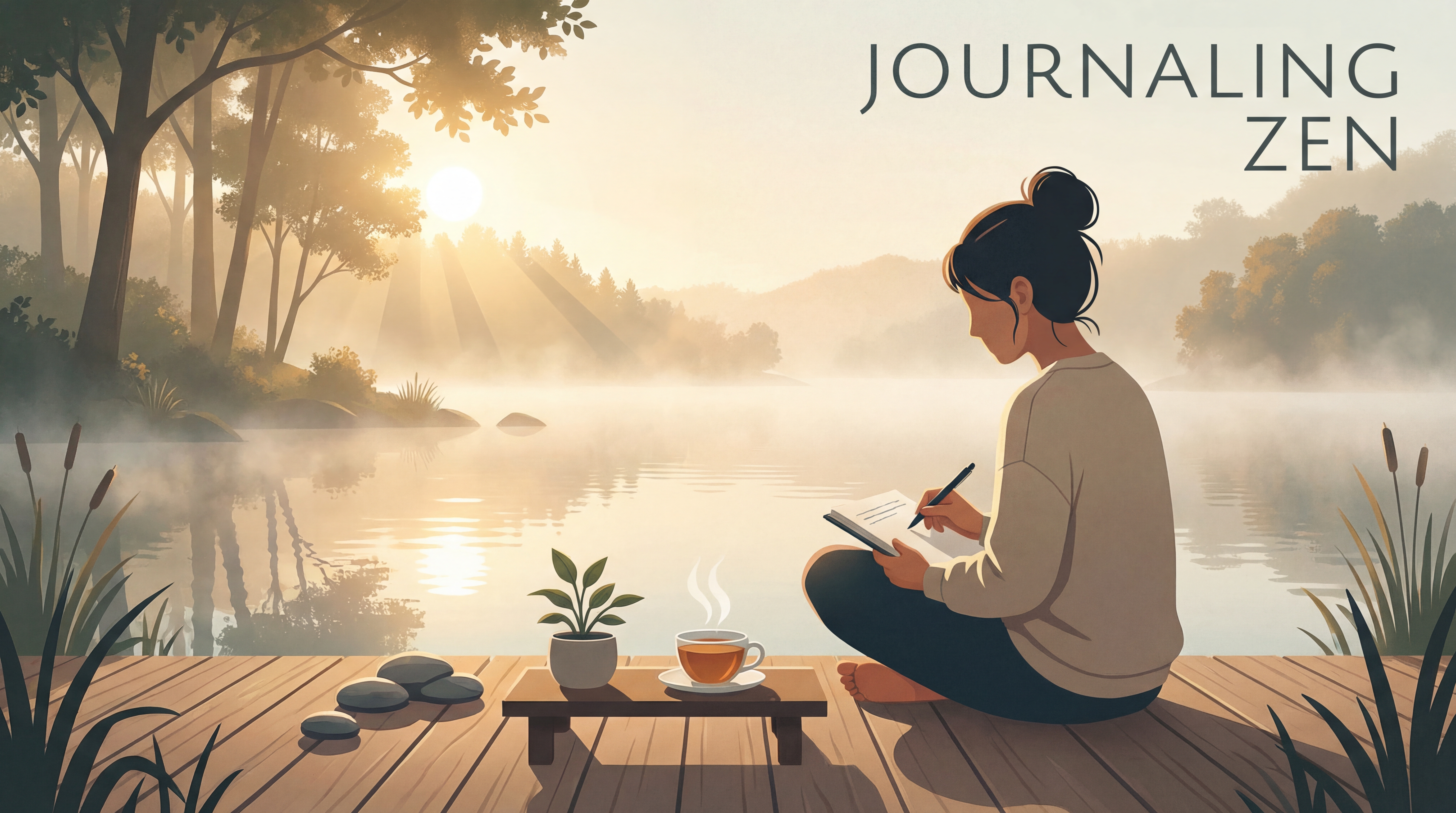 Personne écrivant dans un journal sur le stoïcisme pour cultiver la sérénité et l'art du lâcher prise