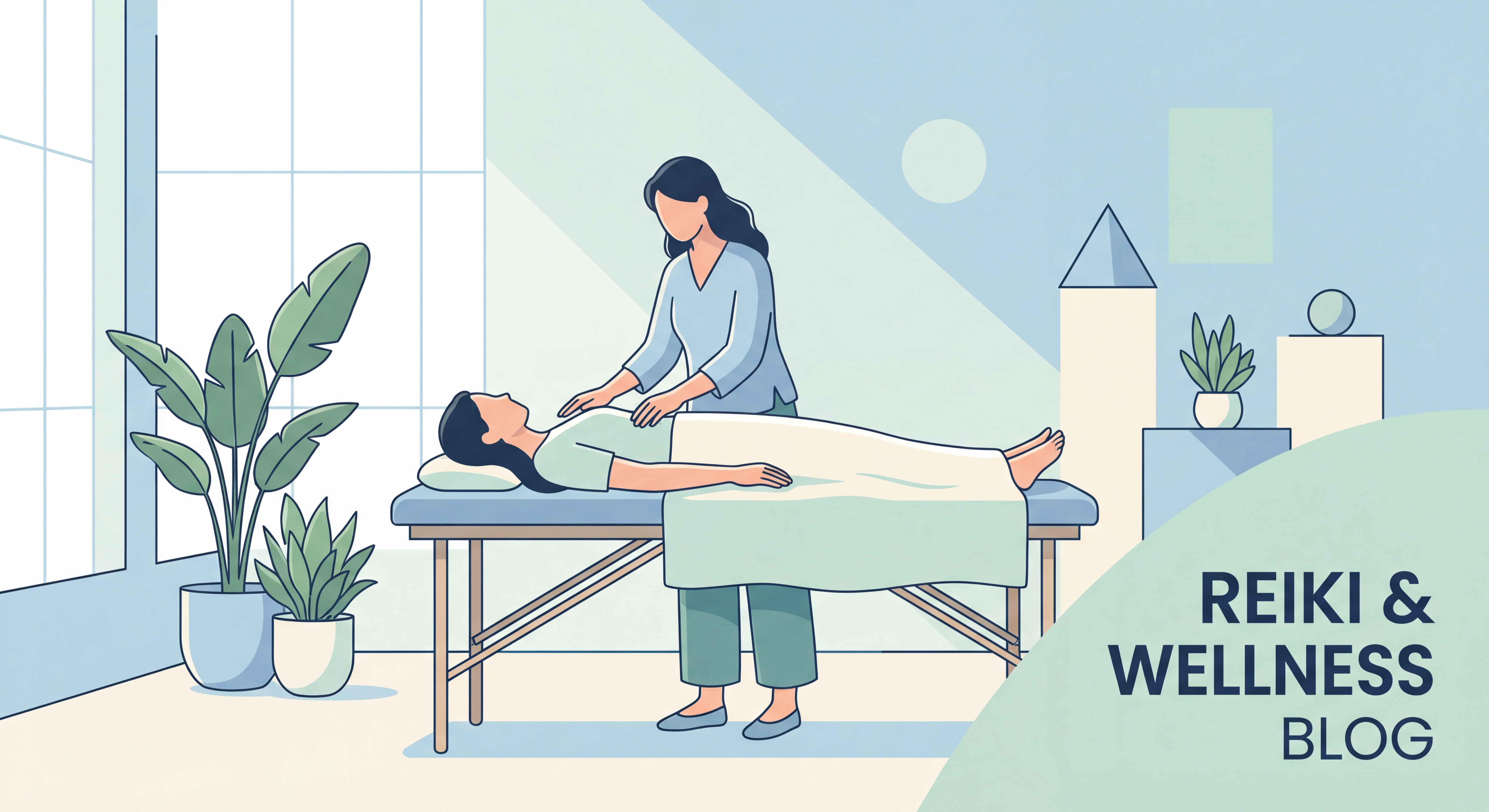 Séance de Reiki paisible, mains imposées sur une personne allongée dans un environnement serein pour se libérer, se transformer pour se reconnecter à soi