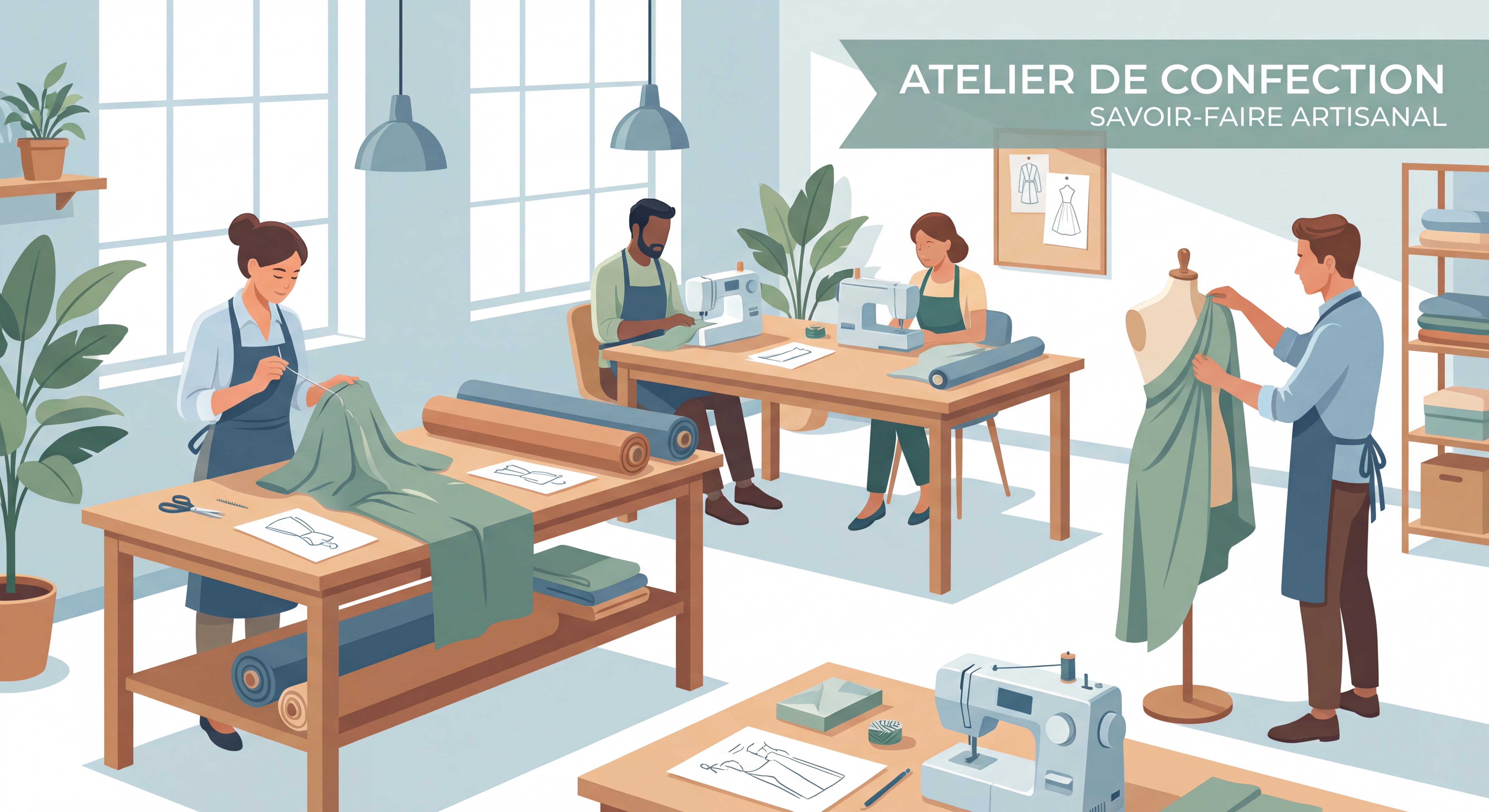 Atelier de confection montrant le savoir-faire artisanal