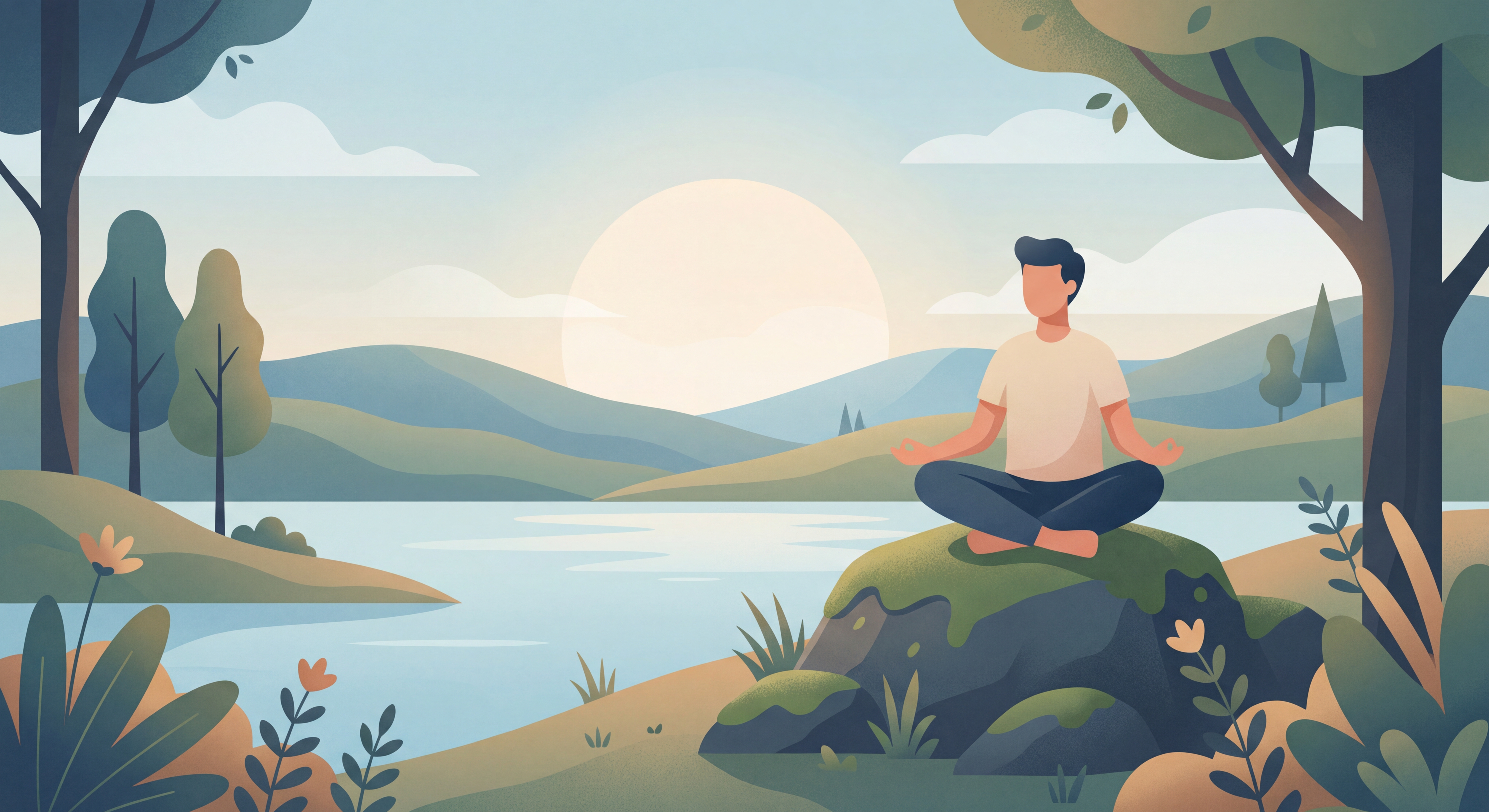 Personne en méditation dans un environnement paisible