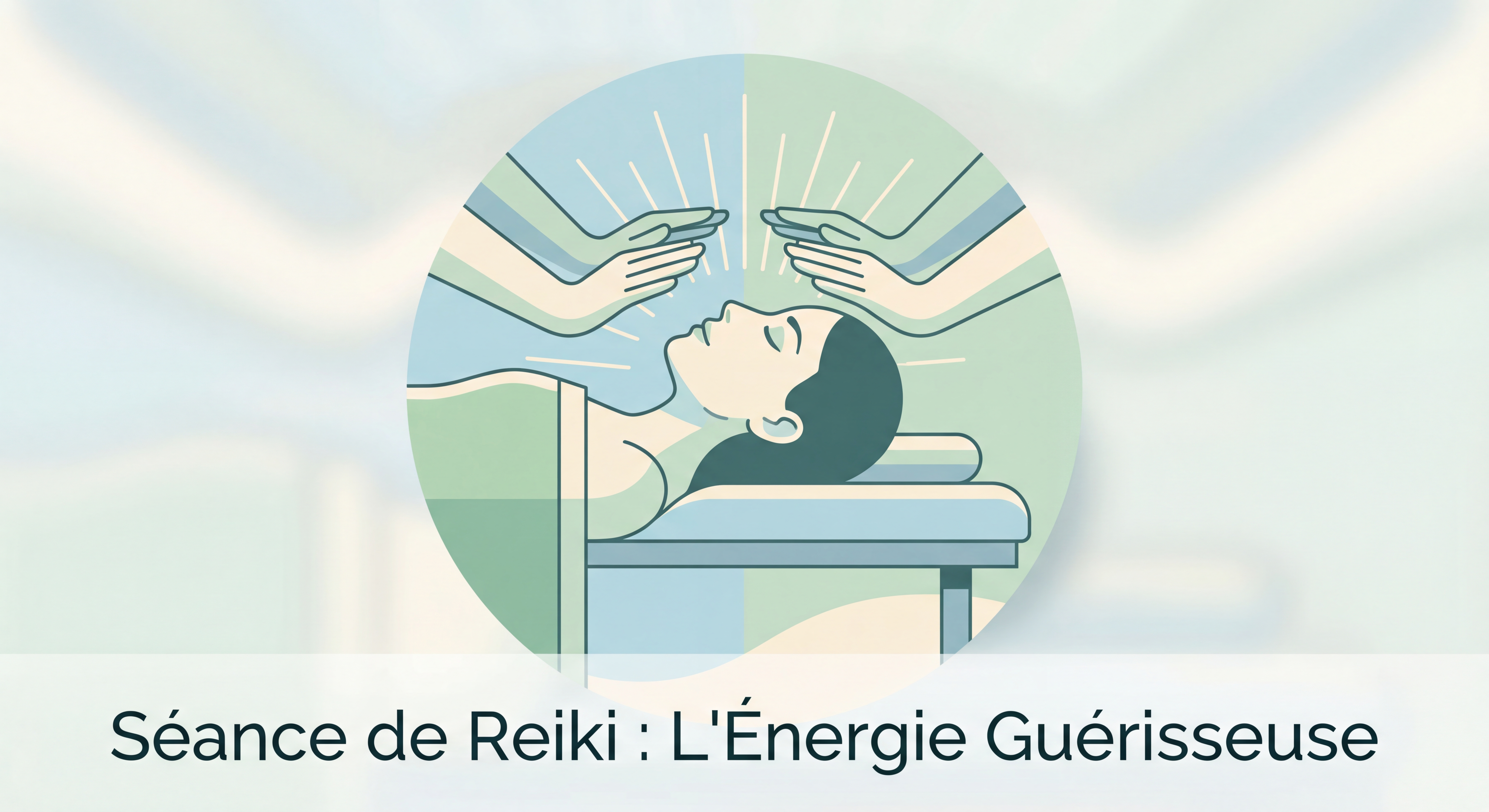 Séance de Reiki montrant les mains d'un thérapeute au-dessus d'un client