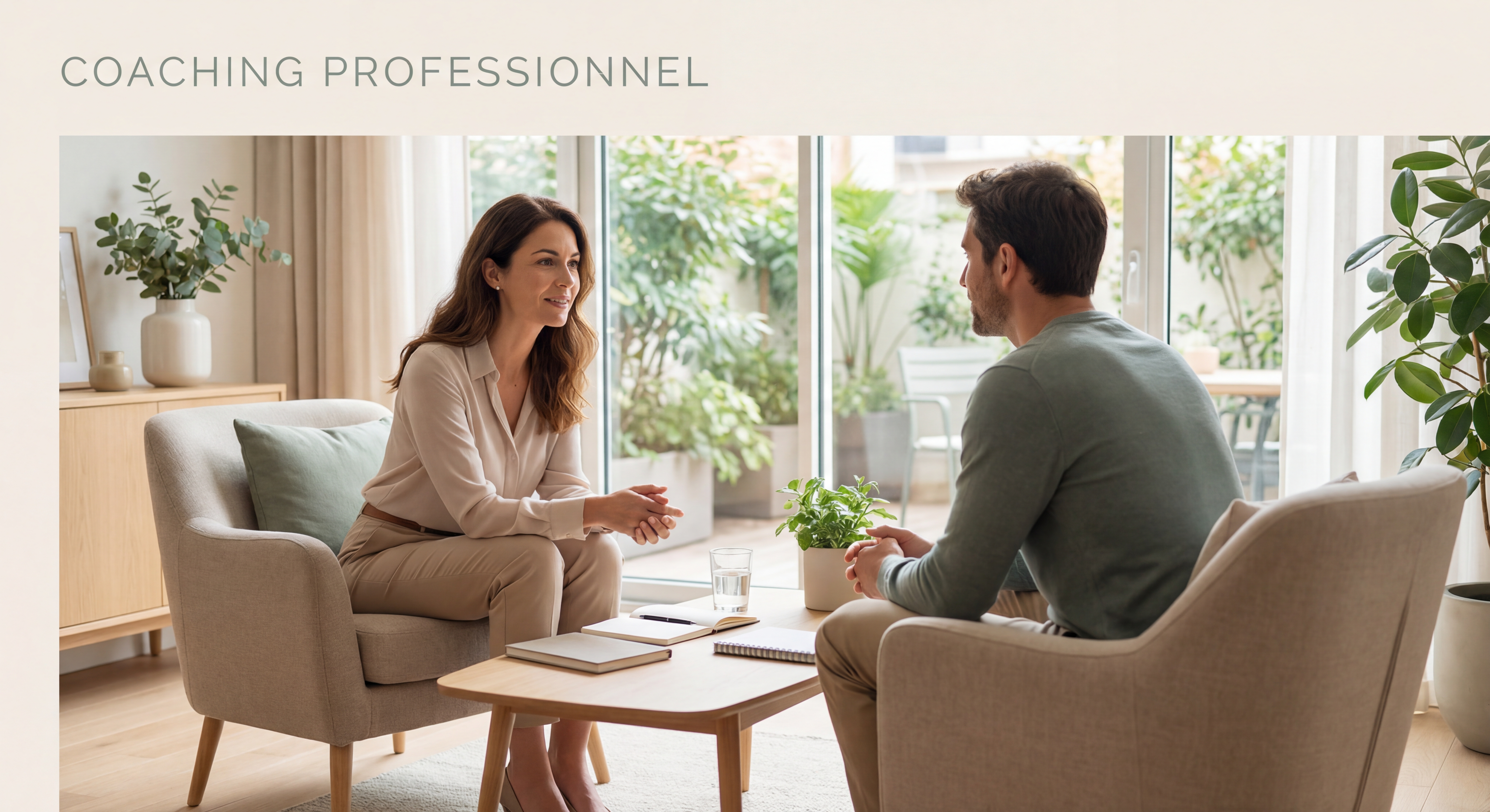 Coach professionnel en séance avec un client qui coache sur le burn out 