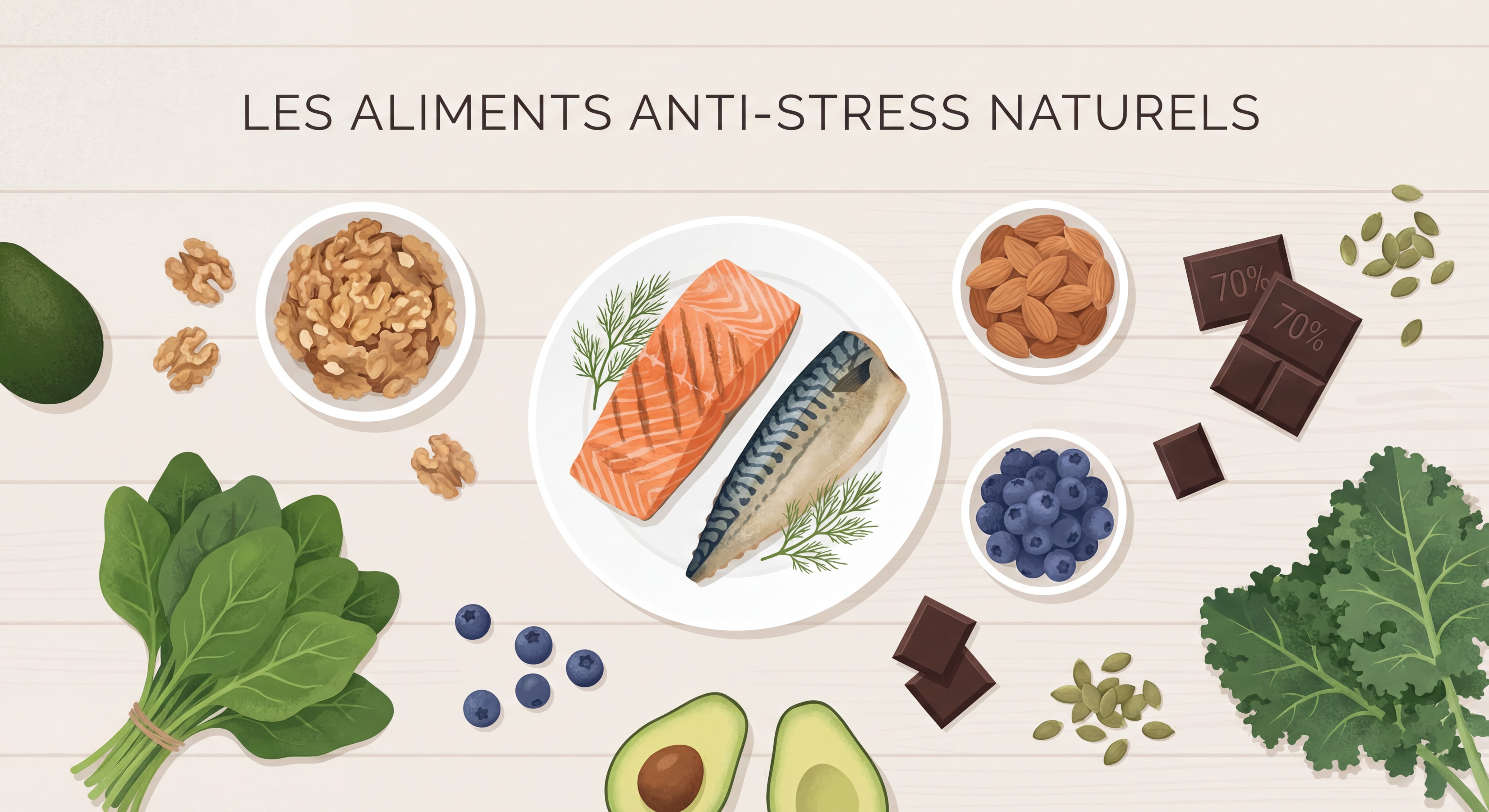 Composition d'aliments naturels pour gérer efficacement son stress
