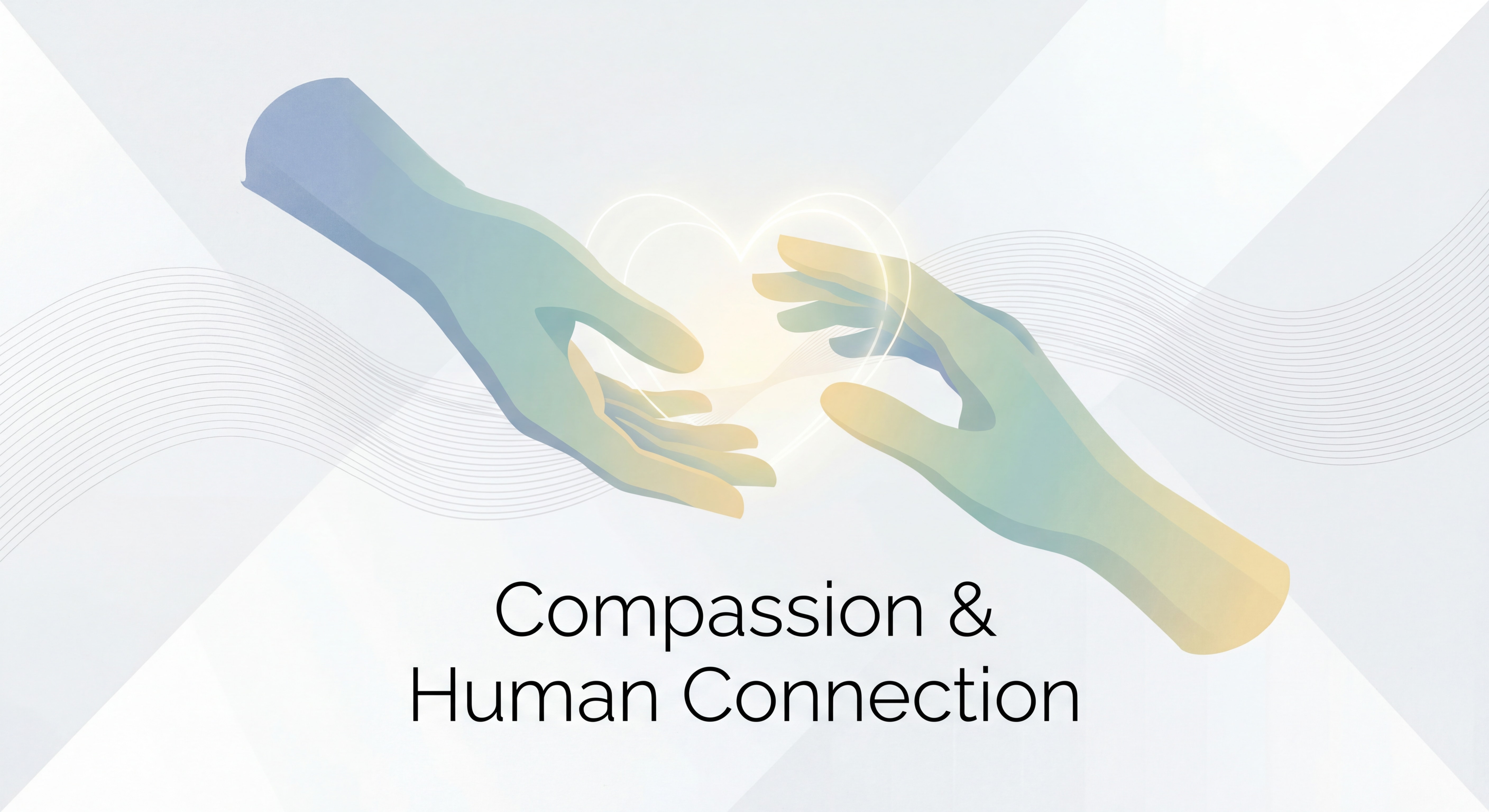 Deux mains tendues l'une vers l'autre symbolisant la compassion et l'entraide humaine