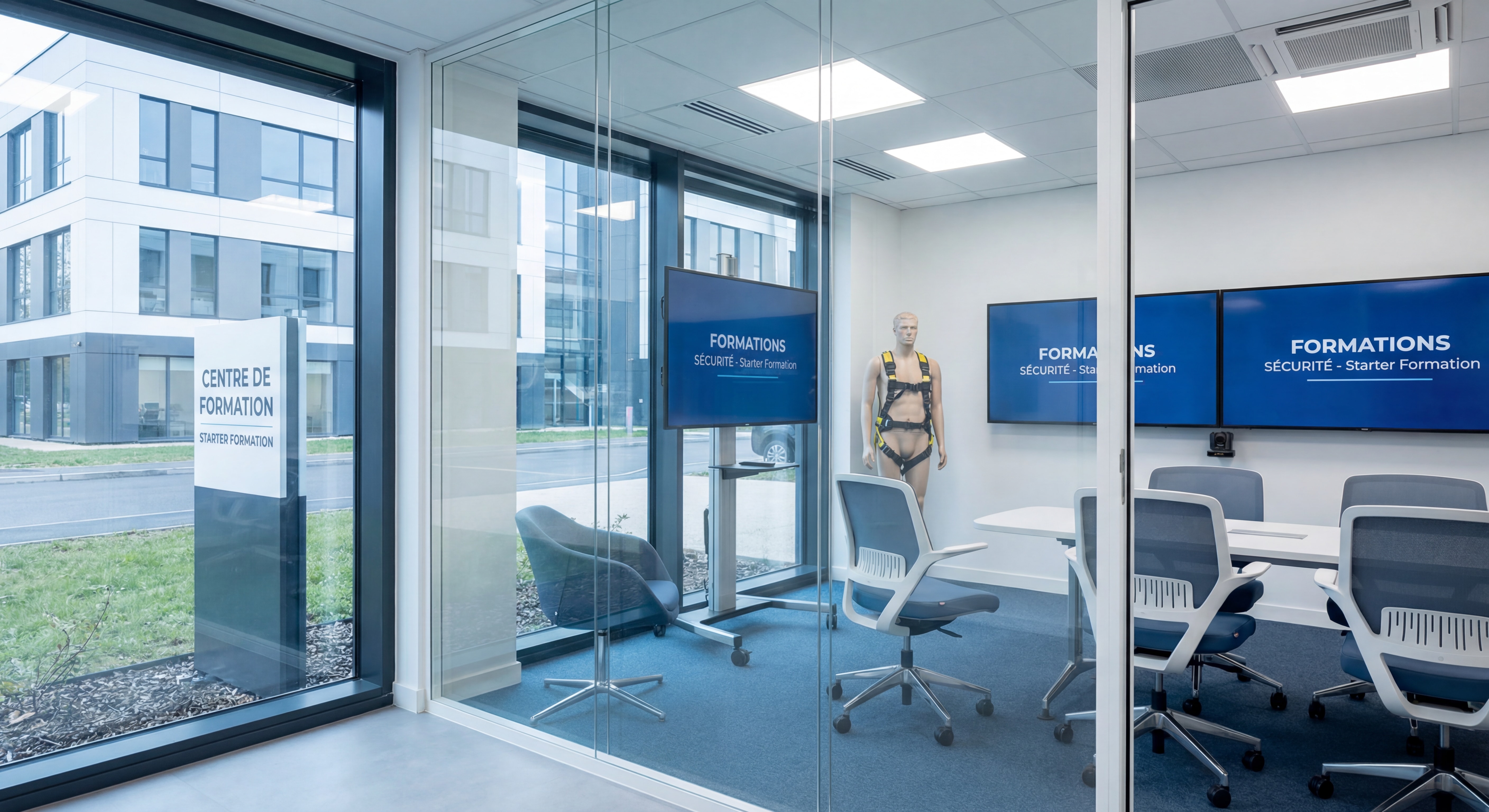 Centre de formation Starter Formation à Villefranche-sur-Saône avec salle moderne et équipée pour formations sécurité