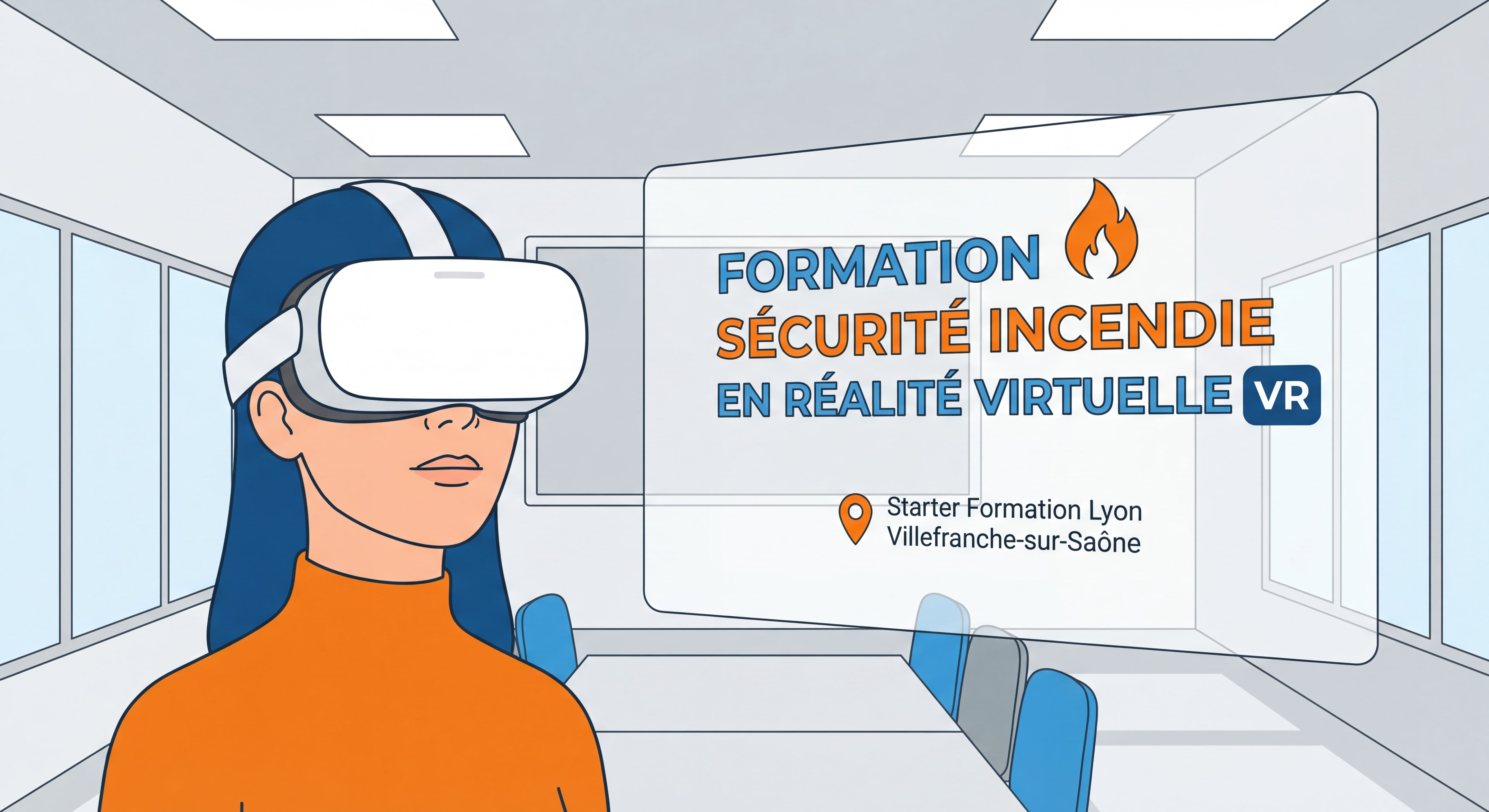 Formation sécurité incendie en réalité virtuelle VR avec casque immersif - Starter Formation Lyon Villefranche-sur-Saône