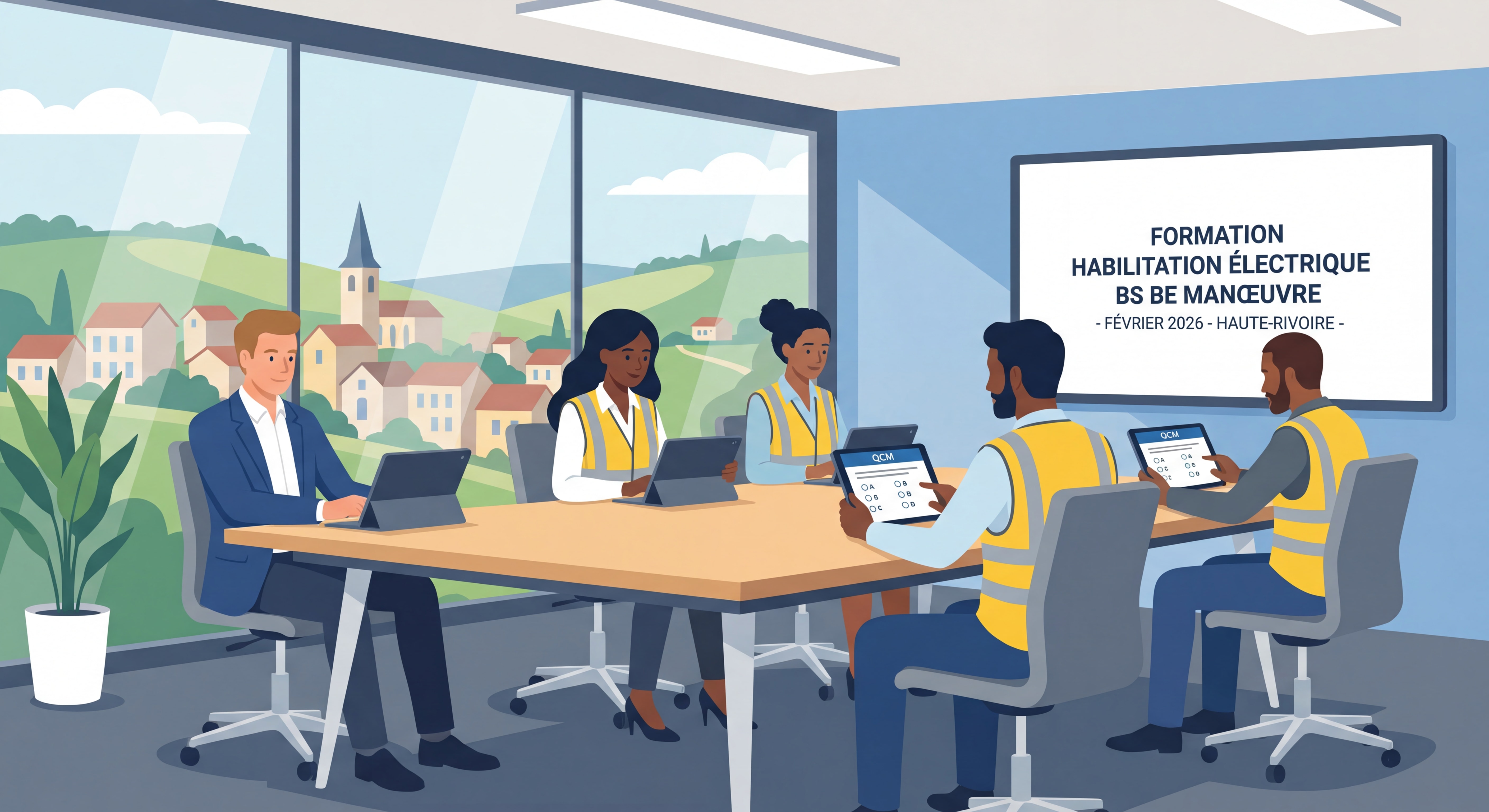 Formation habilitation électrique BS BE manœuvre Haute-Rivoire stagiaires QCM février 2026