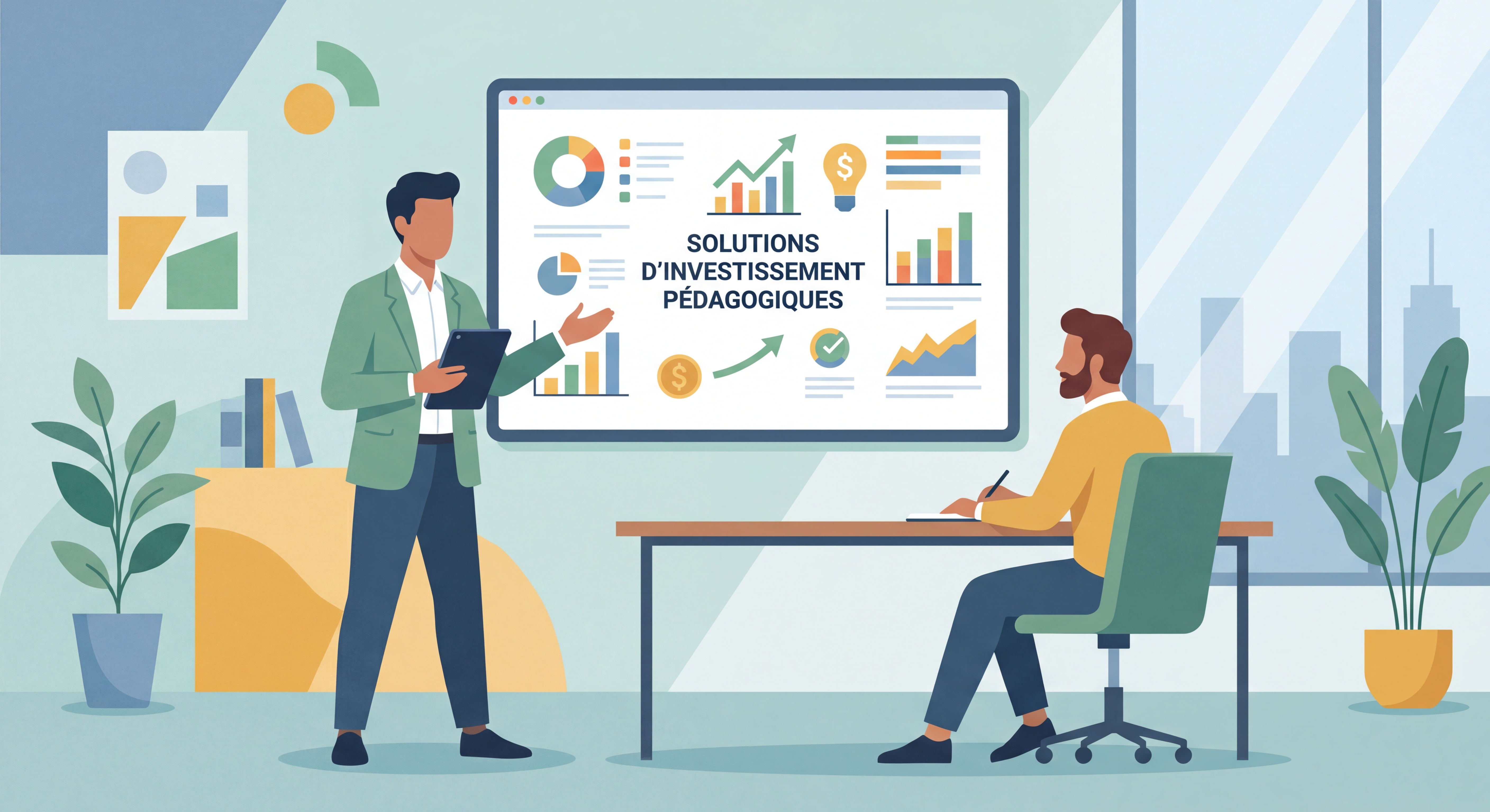 Séance de conseil personnalisé avec présentation pédagogique des solutions d'investissement