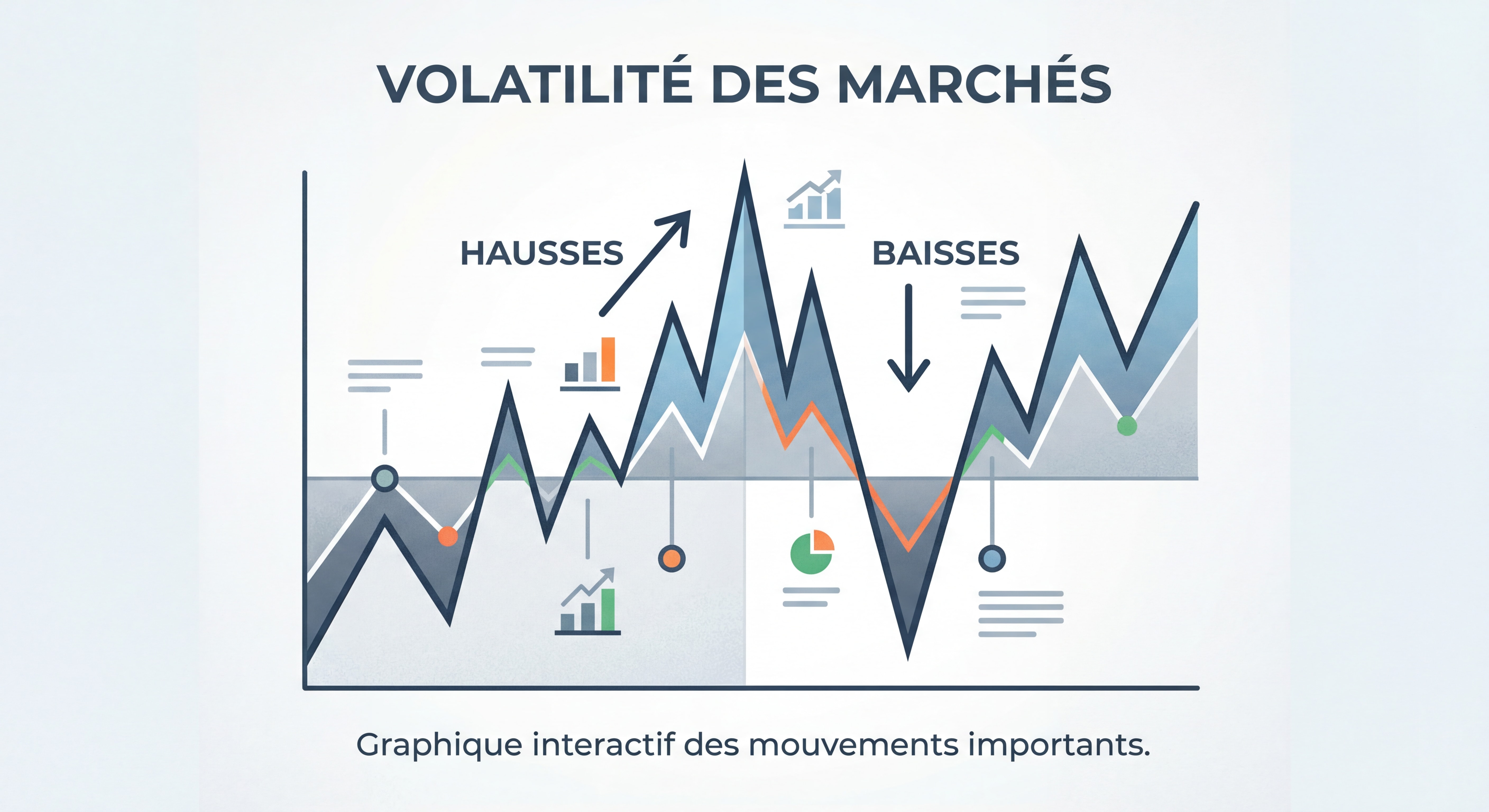 Graphique montrant la volatilité des marchés avec des hausses et baisses importantes