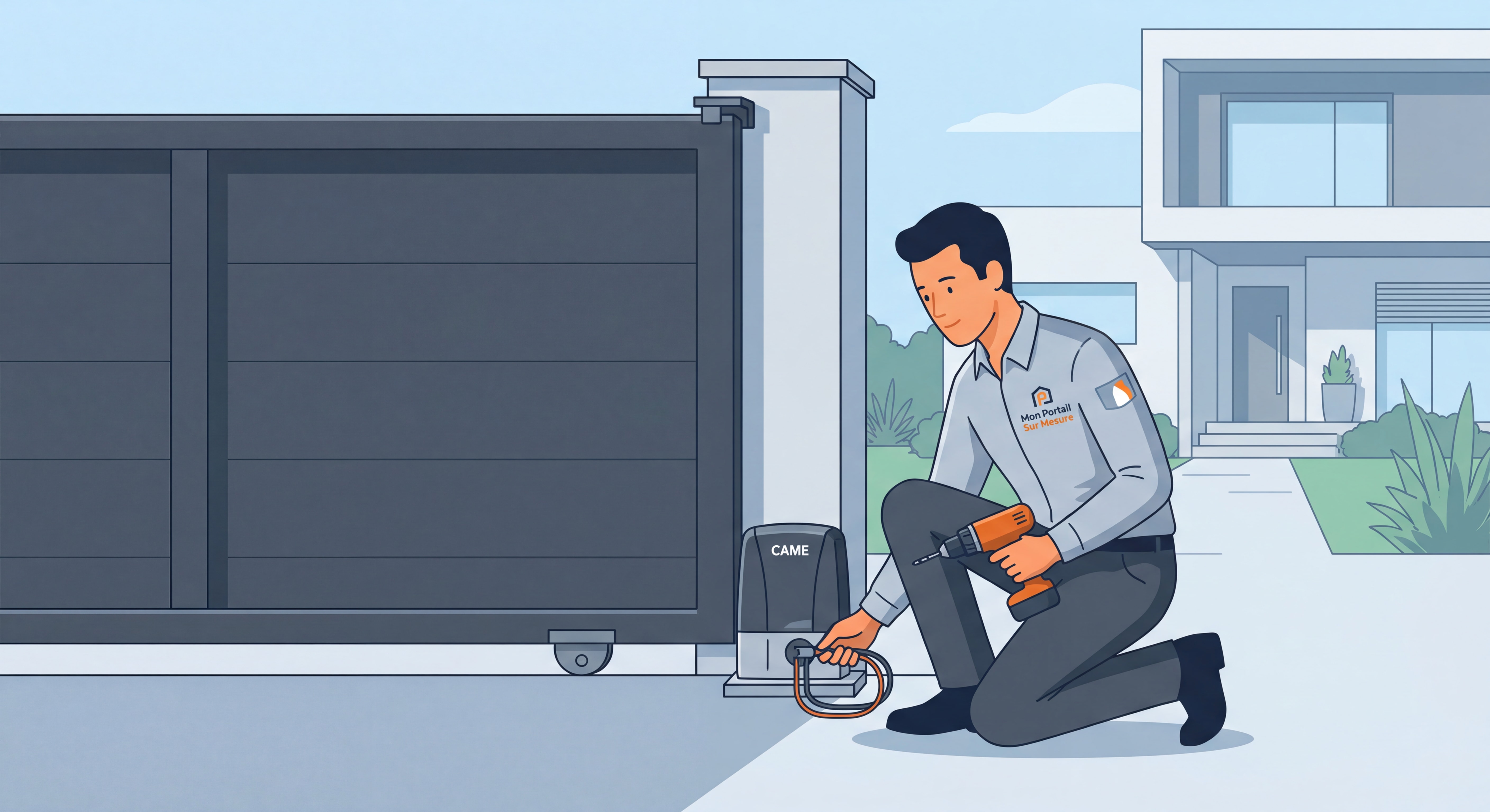 Technicien de Mon Portail Sur Mesure en train d