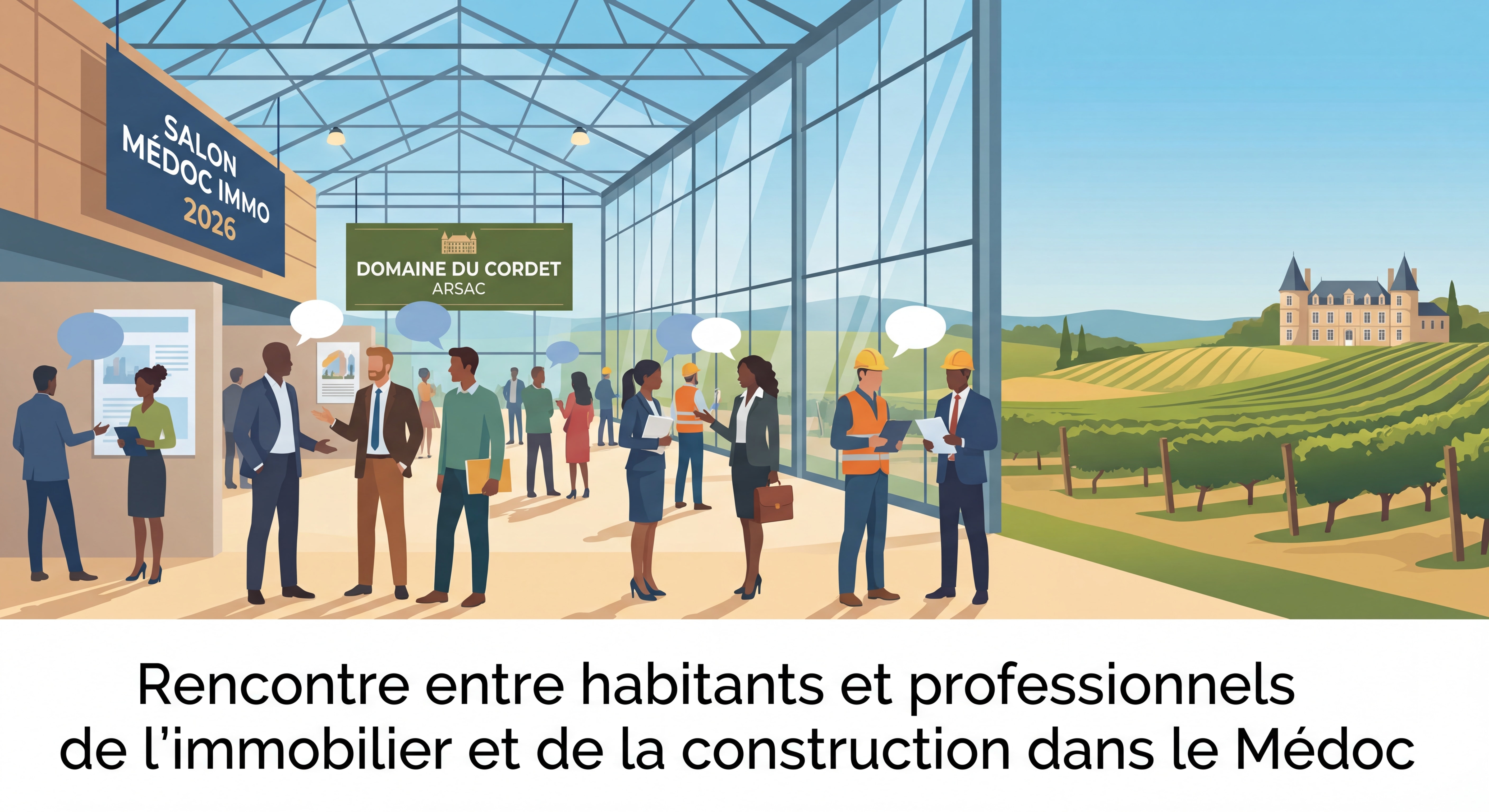 Salon Médoc Immo 2026 au Domaine du Cordet Arsac - Rencontre entre habitants et professionnels de l'immobilier et de la construction dans le Médoc