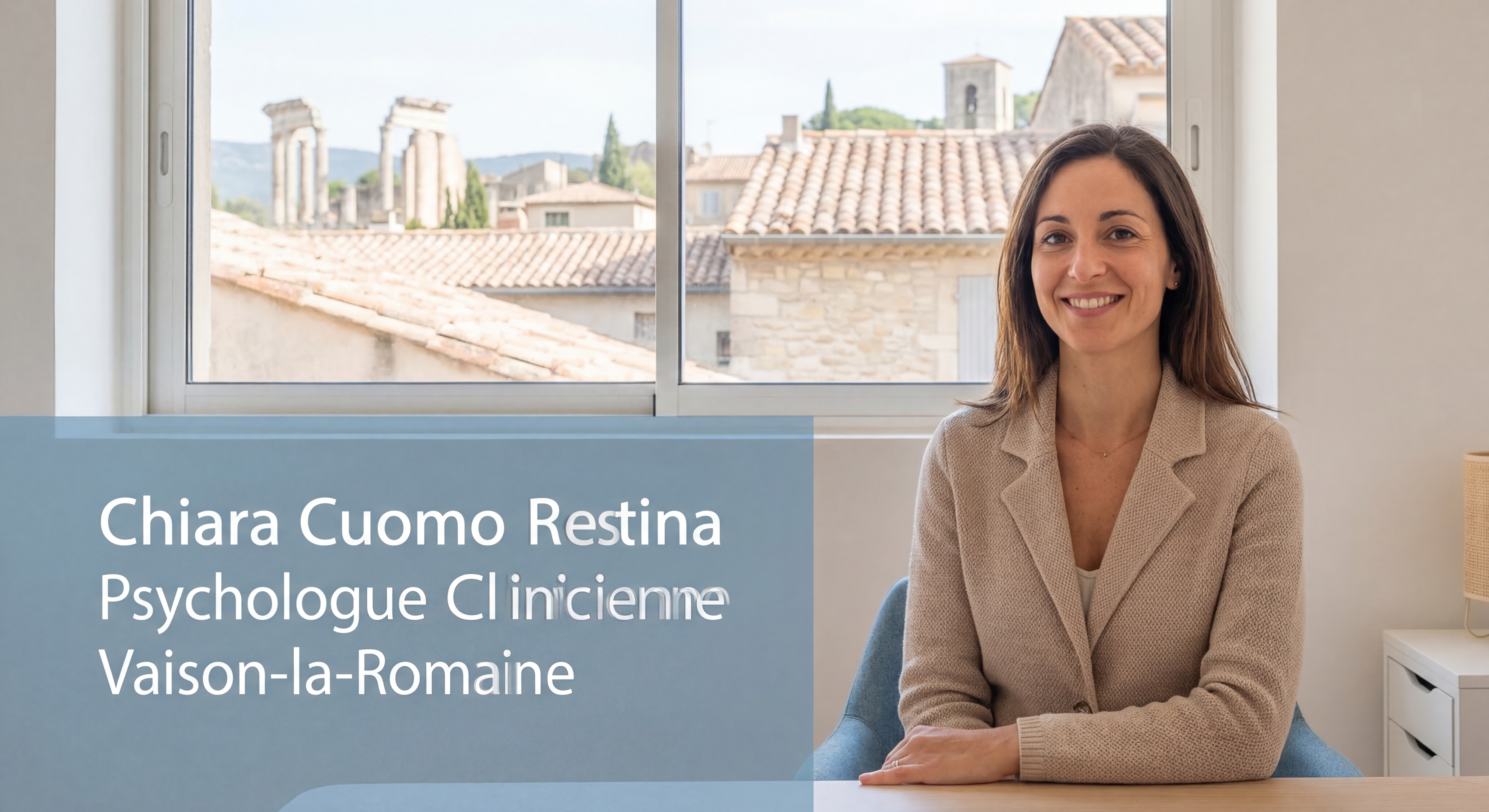 Chiara Cuomo Restina, psychologue clinicienne à Vaison-la-Romaine - portrait professionnel chaleureux