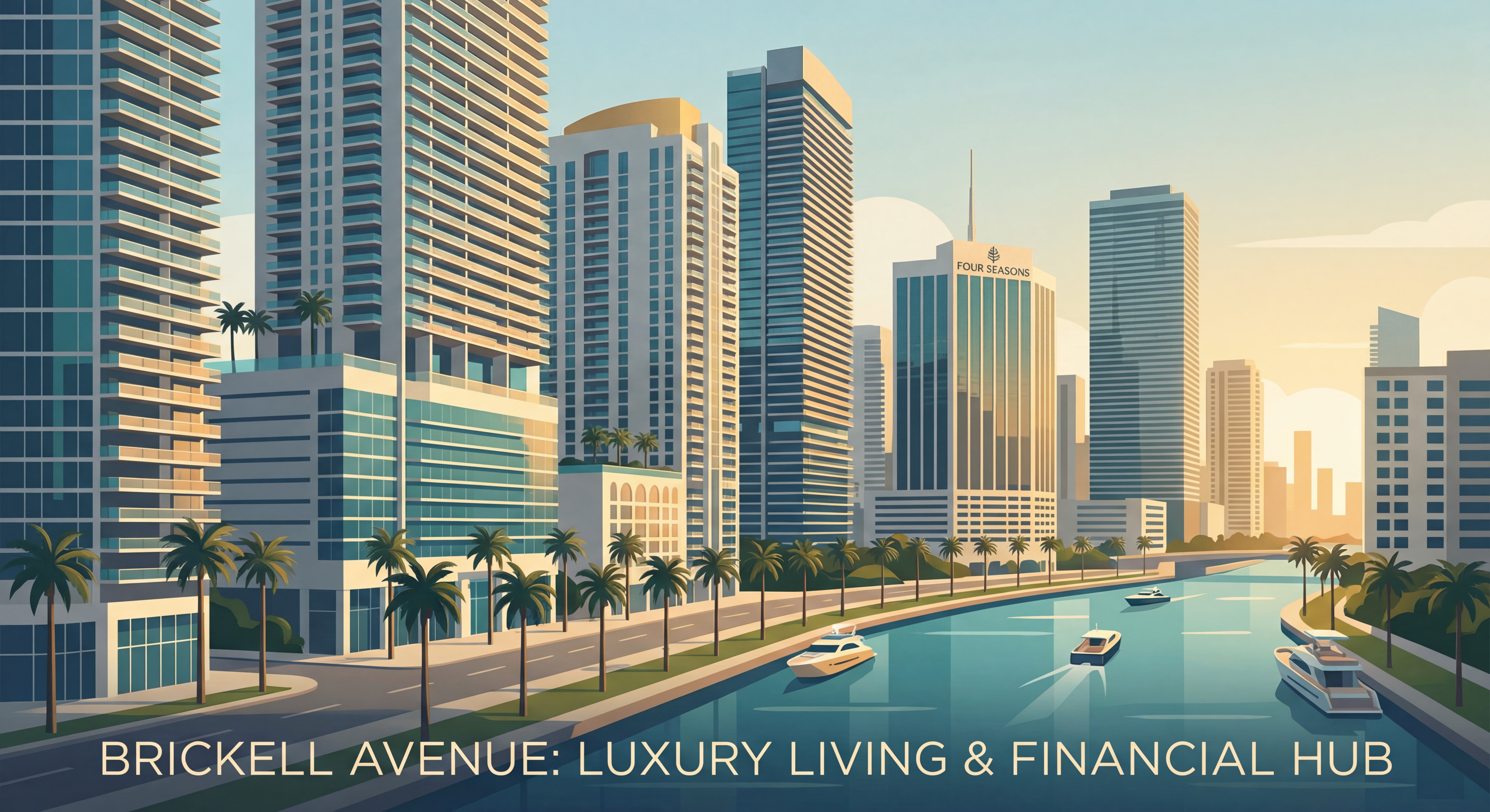 Brickell Avenue skyline showing luxury high-rise condominiums and financial district towers