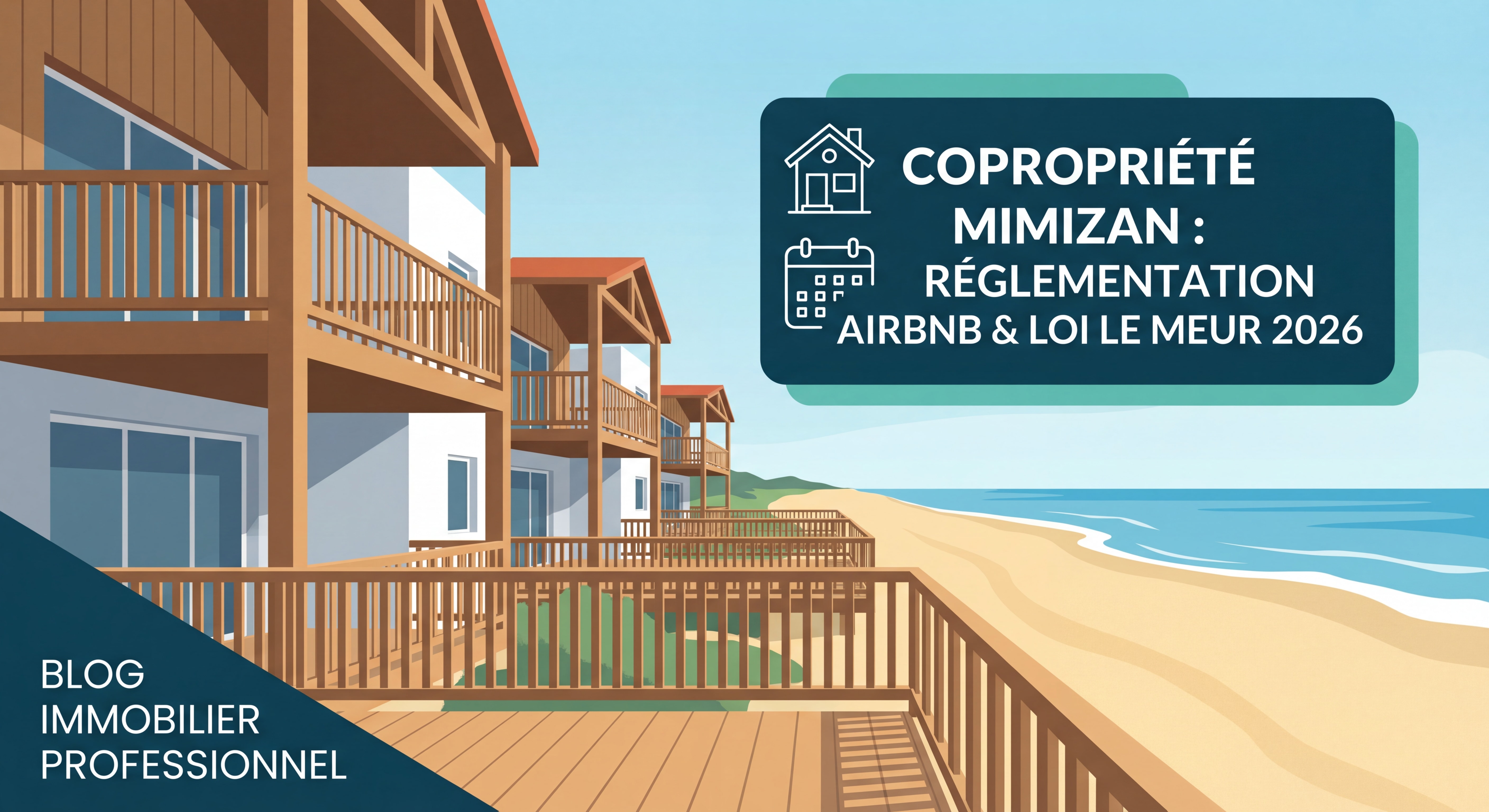 Copropriété en bord de plage à Mimizan concernée par la réglementation Airbnb et loi Le Meur 2026