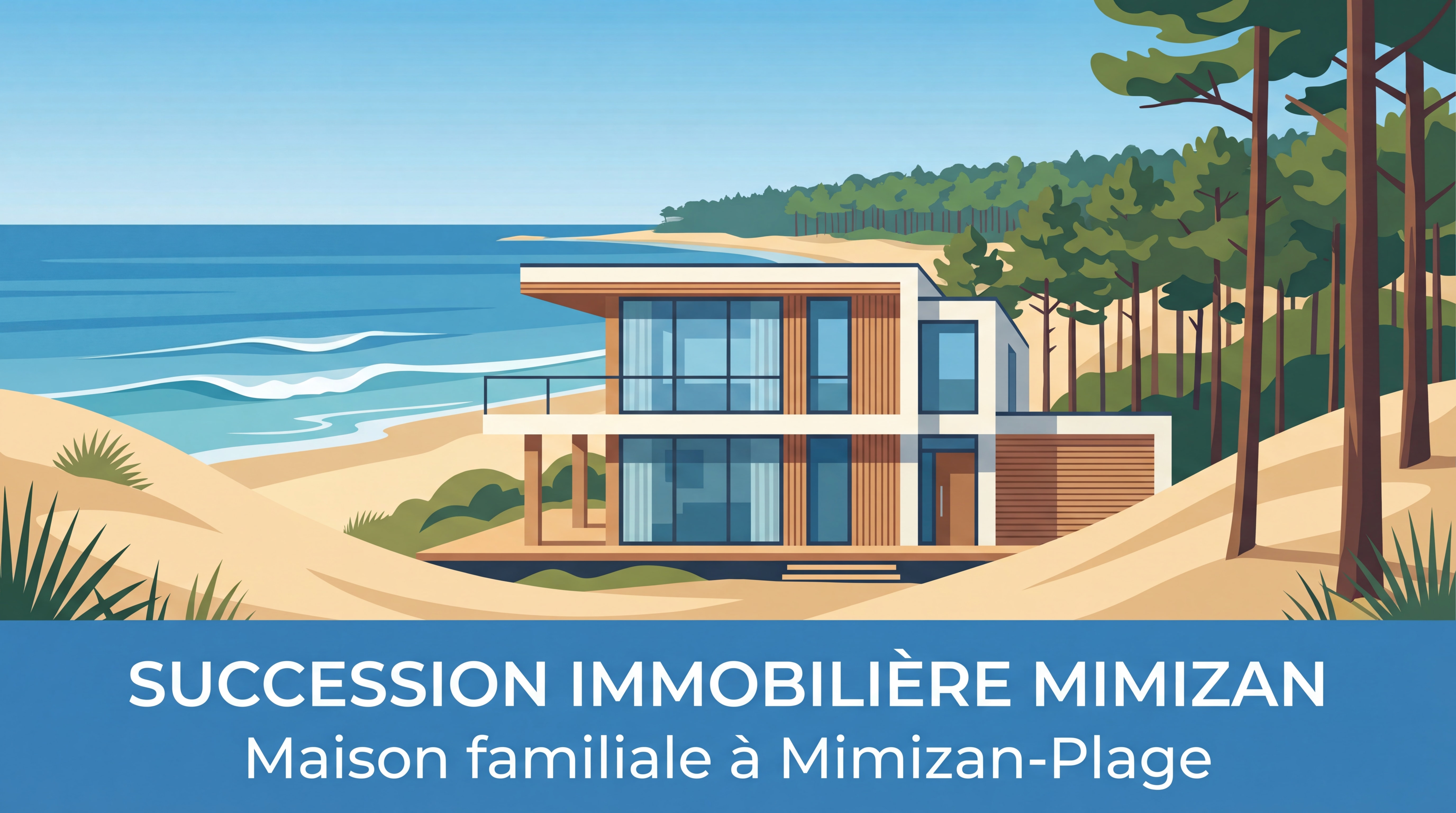 Maison familiale à Mimizan-Plage avec vue océan Atlantique et forêt landaise - succession immobilière Mimizan