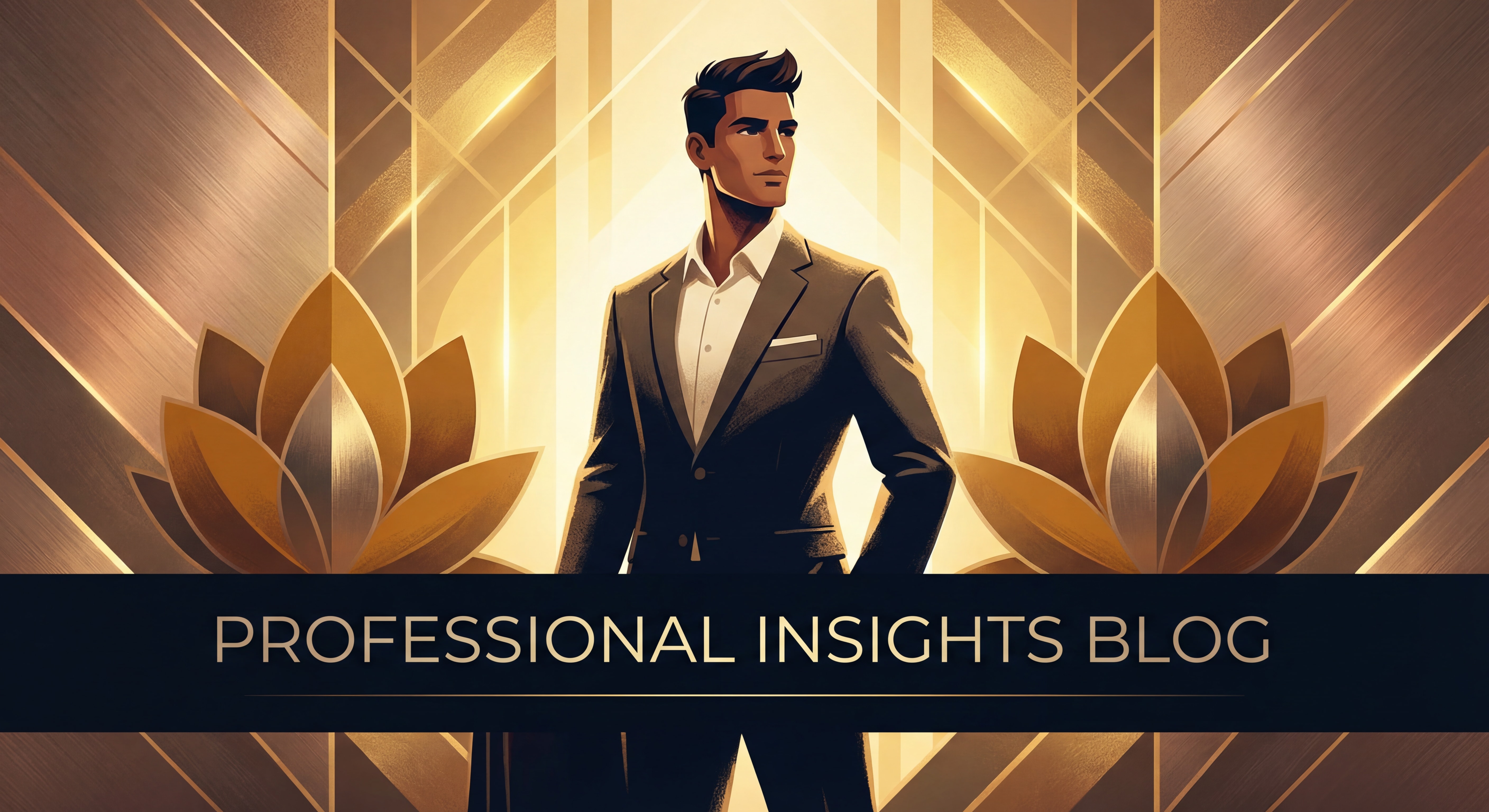 Confident man standing alone with strong posture against Egyptian-inspired gold and bronze background with lotus symbols. Stop being needy