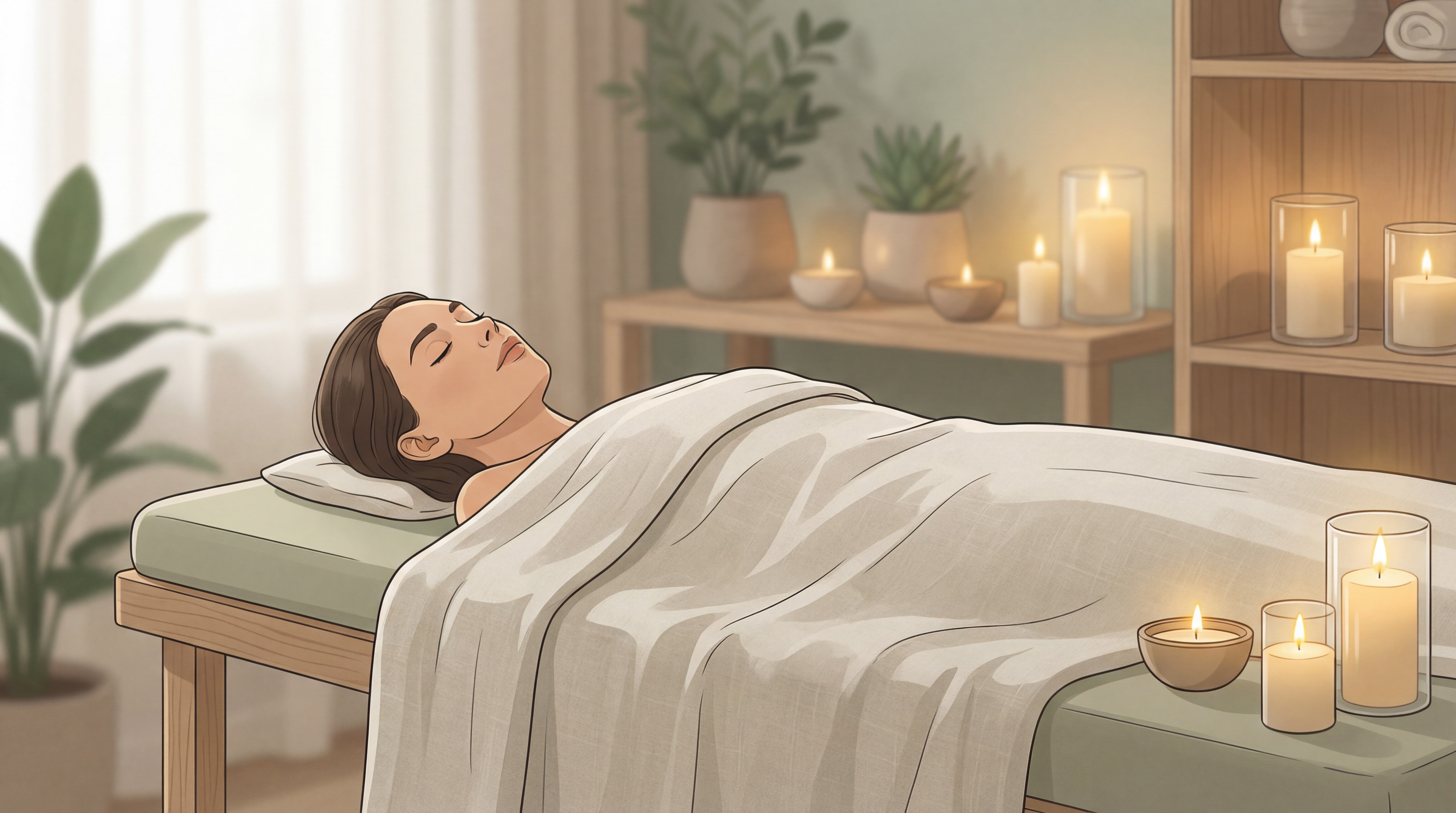 Personne allongée lors d'une pratique énergétique corps et esprit, séance de Reiki apaisante