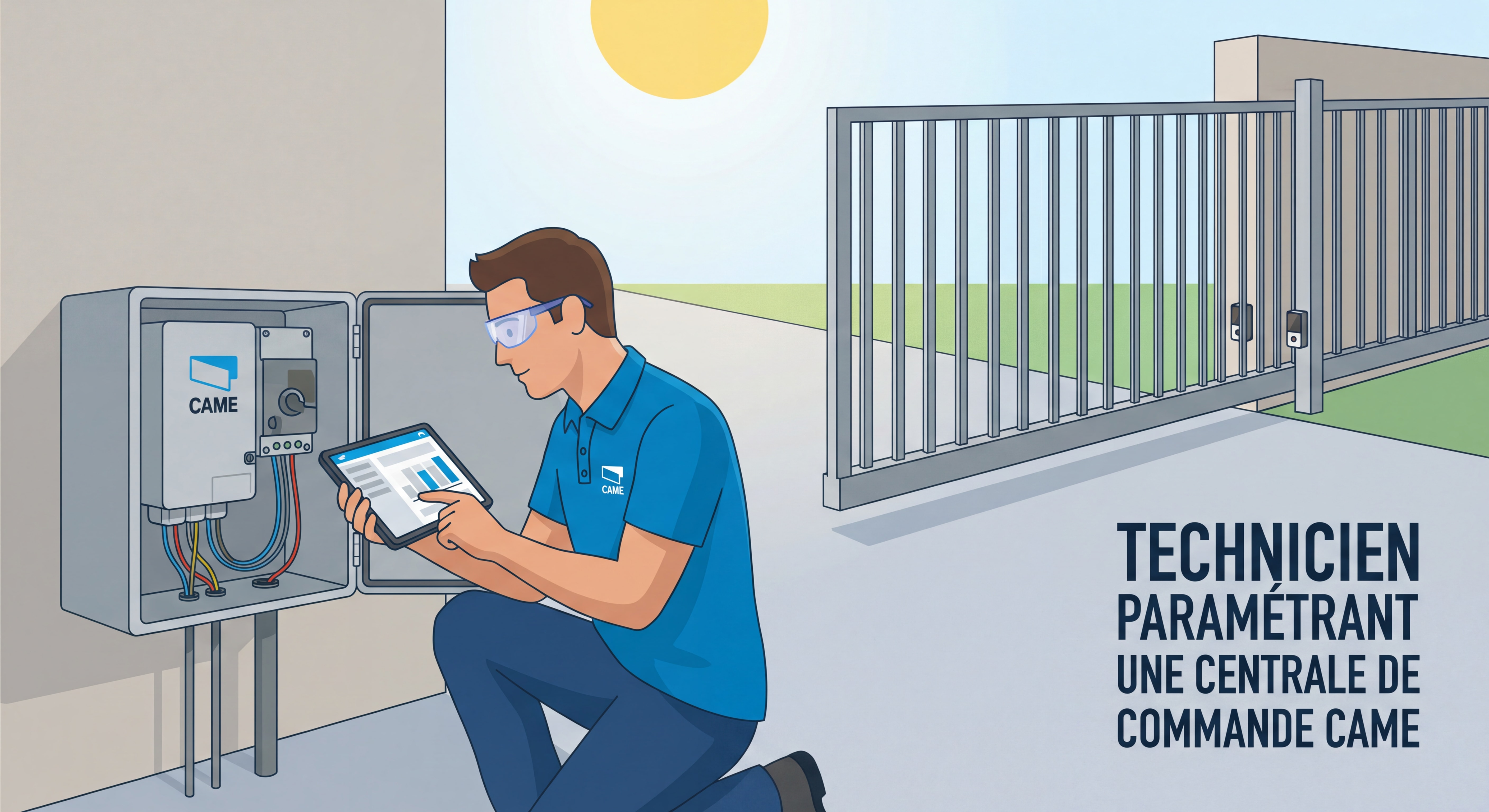 Quand le Portail Tombe en Panne à Marseille : 4 Cas Clients Réels et Ce Qu'ils Ont Appris Technicien paramétrant une centrale de commande CAME avec cellules photoélectriques sur portail coulissant