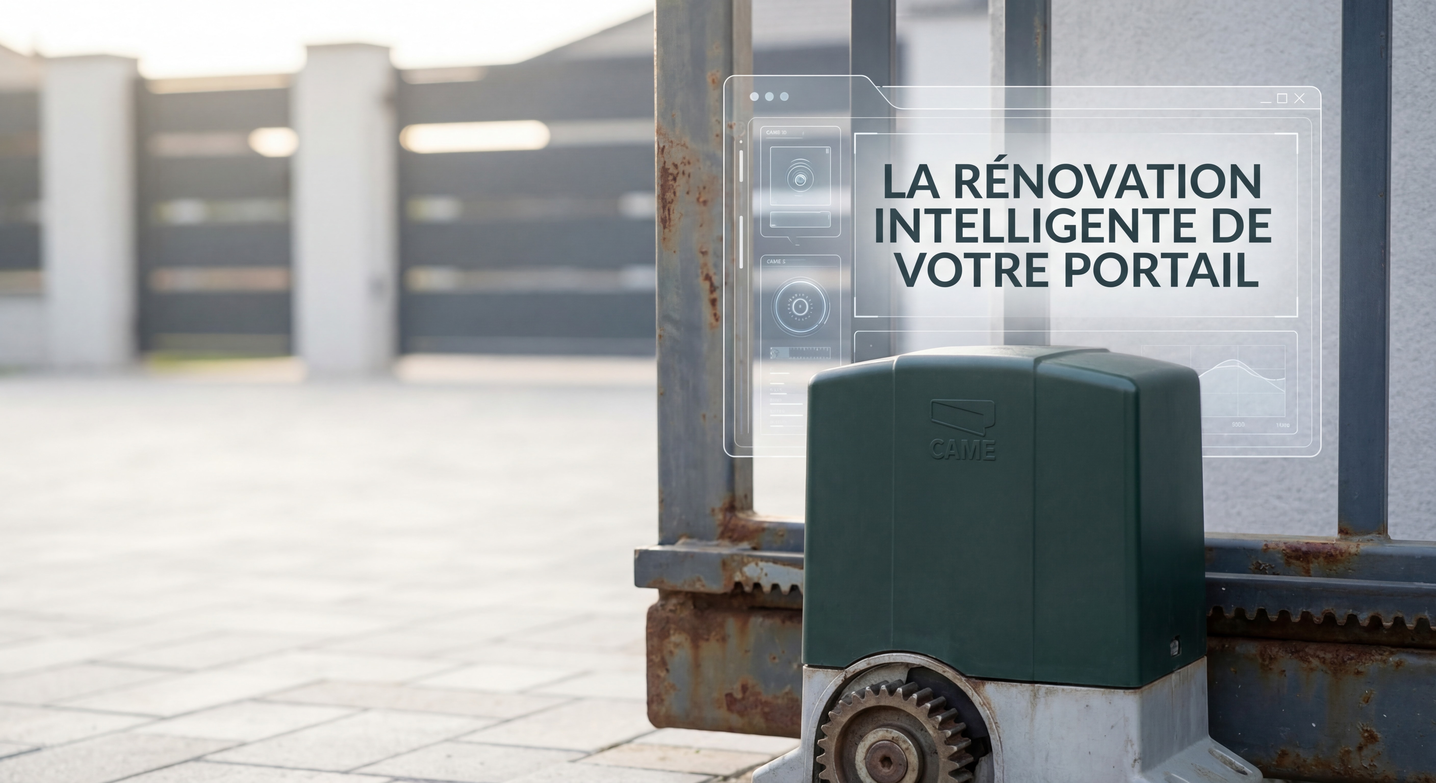 Quand le Portail Tombe en Panne à Marseille : 4 Cas Clients Réels et Ce Qu'ils Ont Appris Gros plan sur une crémaillère de portail coulissant usée avec pignon moteur CAME visible