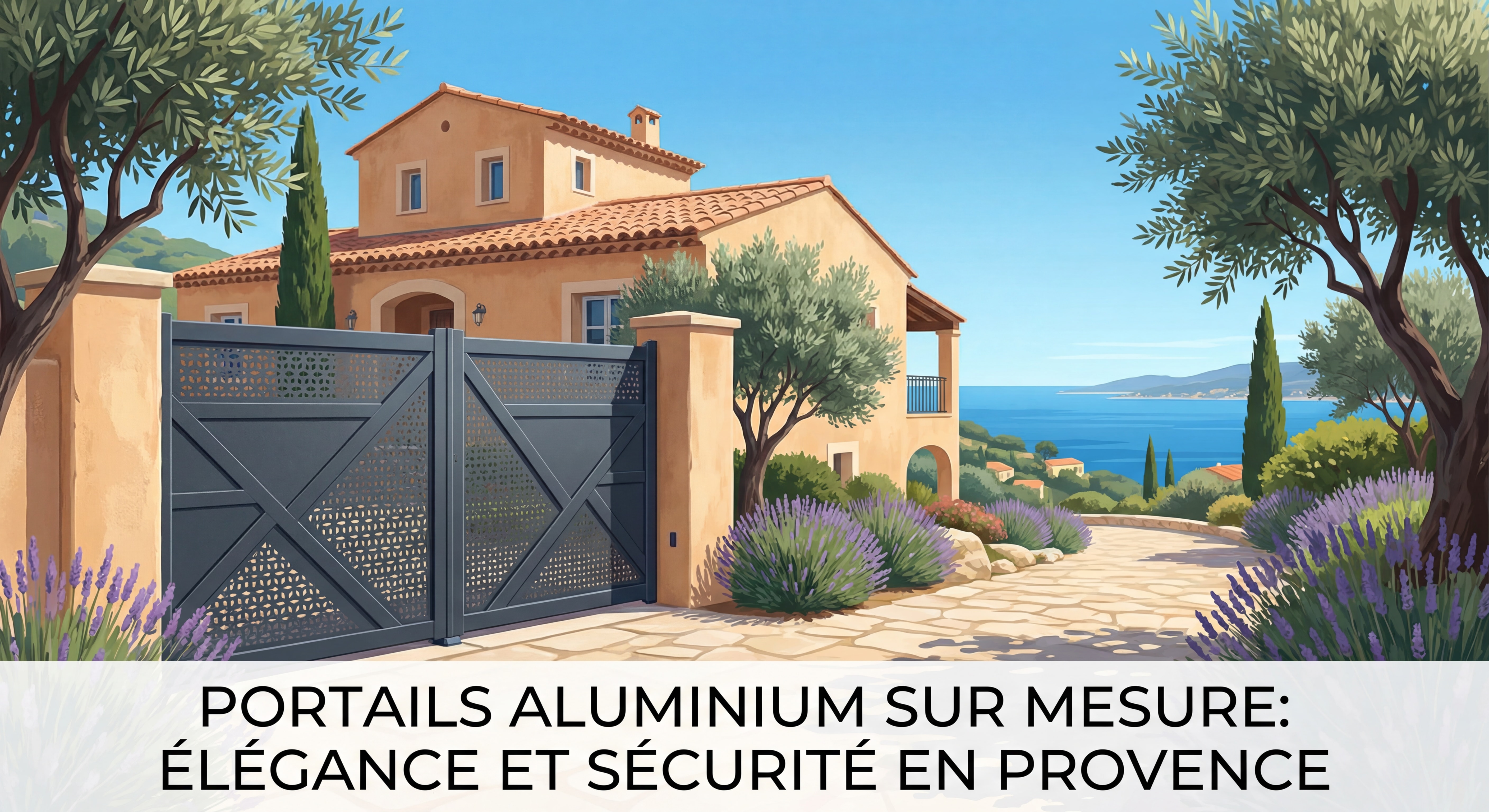 Quand le Portail Tombe en Panne à Marseille : 4 Cas Clients Réels et Ce Qu'ils Ont Appris Portail aluminium ajouré sur mesure posé devant une maison provençale à Marseille, finition gris anthracite