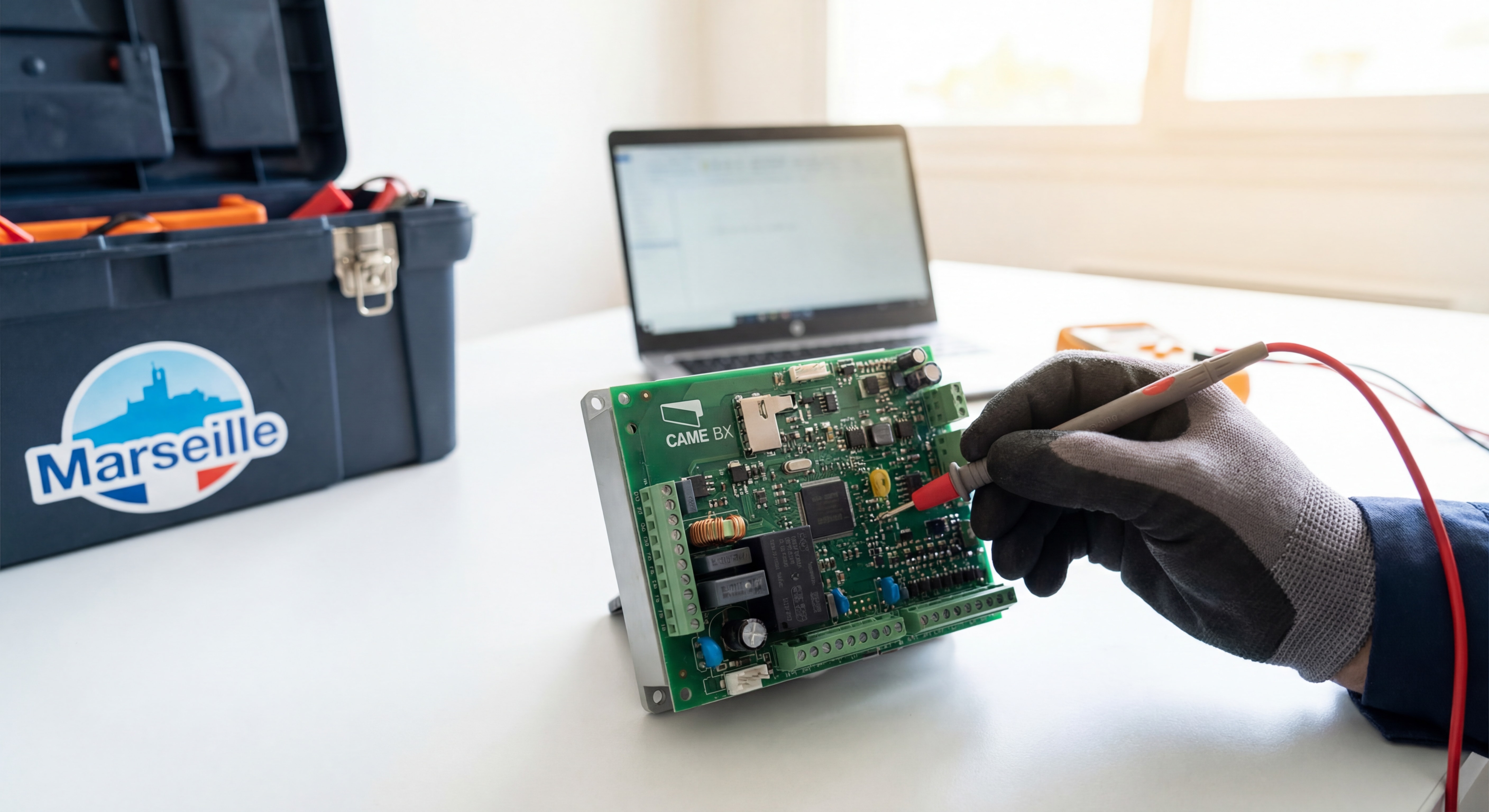 Gros plan sur la carte électronique d