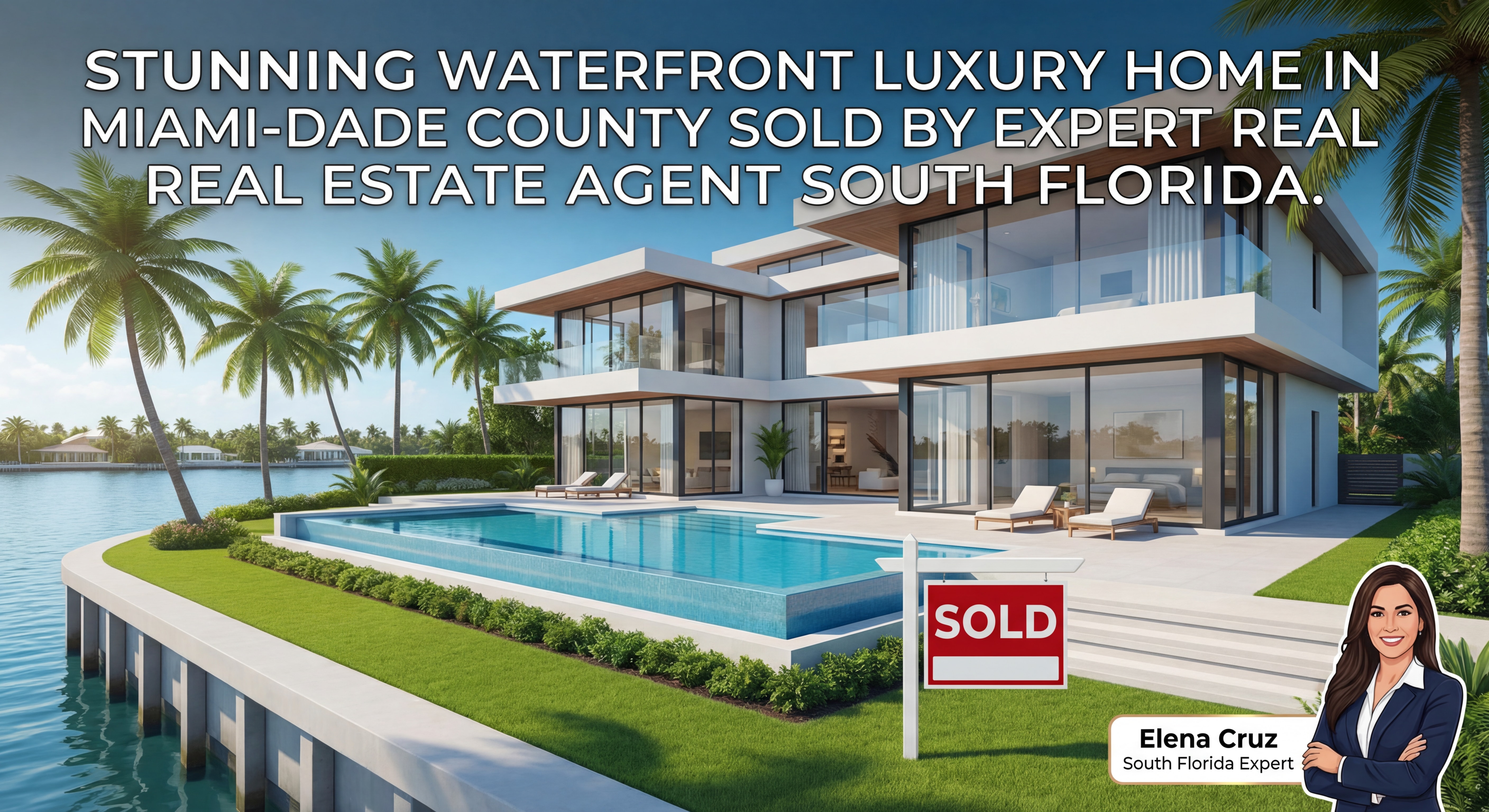 Stunning waterfront luxury home in Miami-Dade County sold by expert real estate agent South Florida