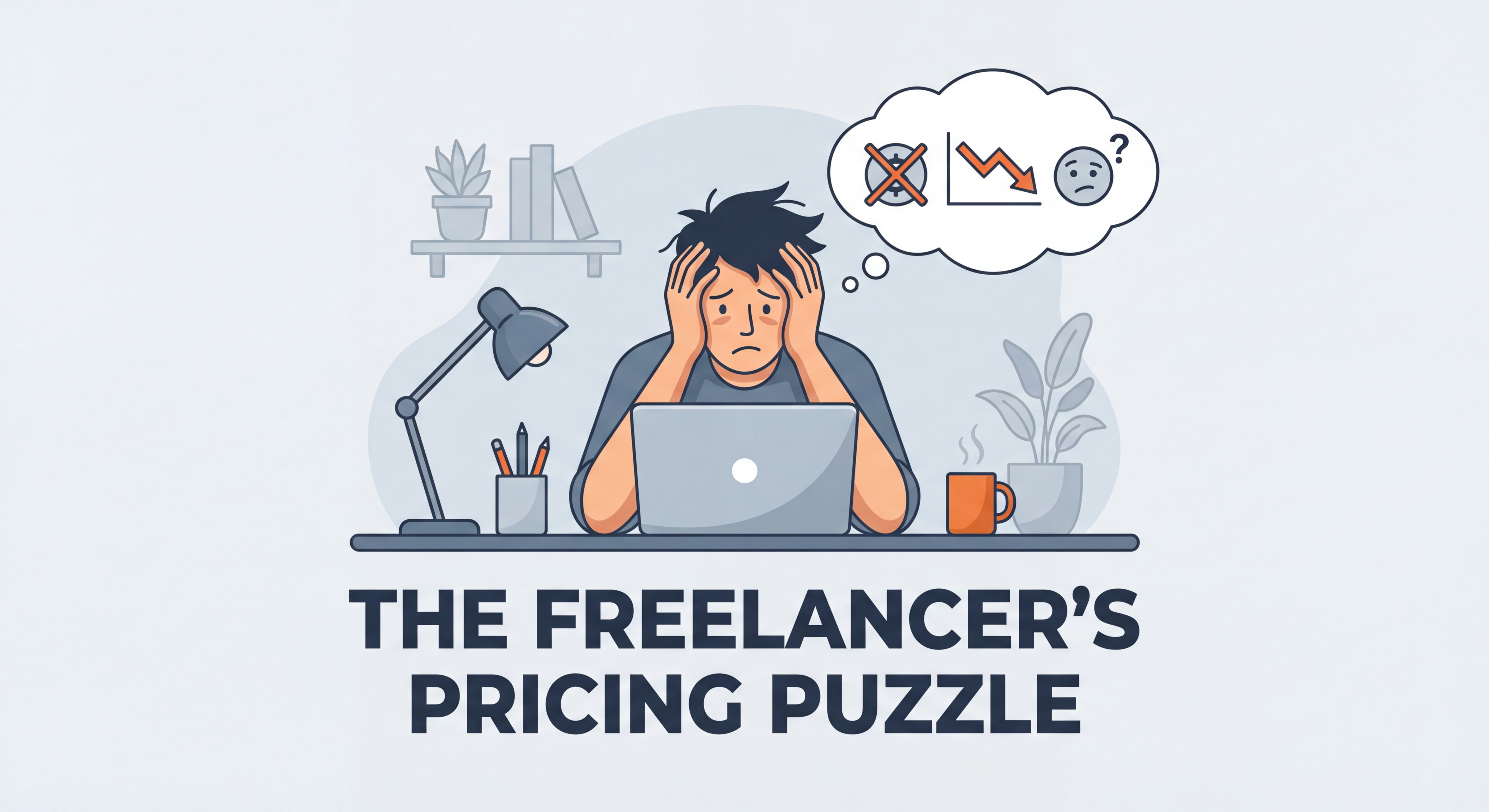 Indépendant frustré devant son ordinateur réalisant ses erreurs de pricing et de stratégie freelance