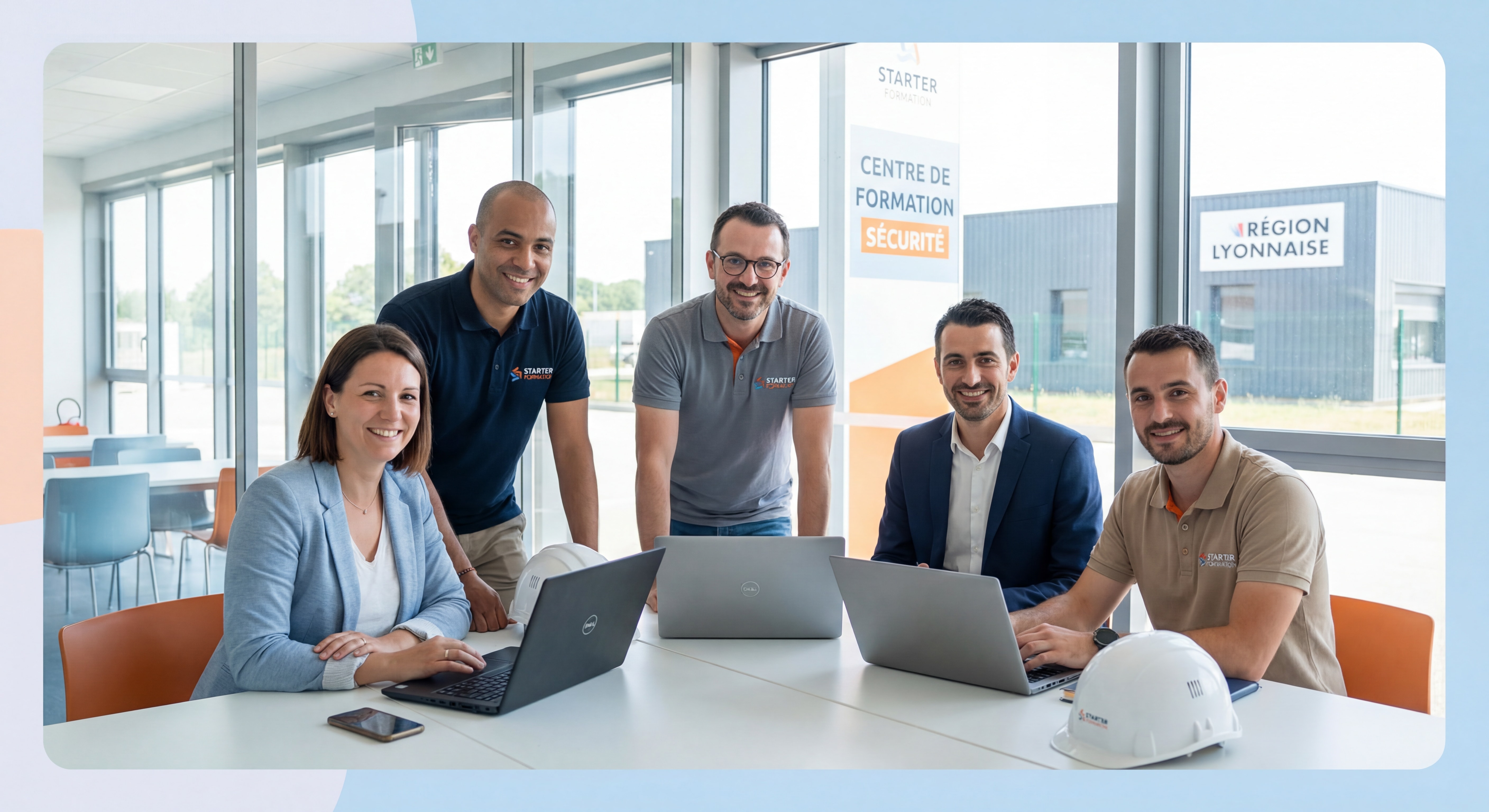 Locaux et équipe de Starter Formation à Villefranche-sur-Saône, organisme de formation sécurité en région lyonnaise