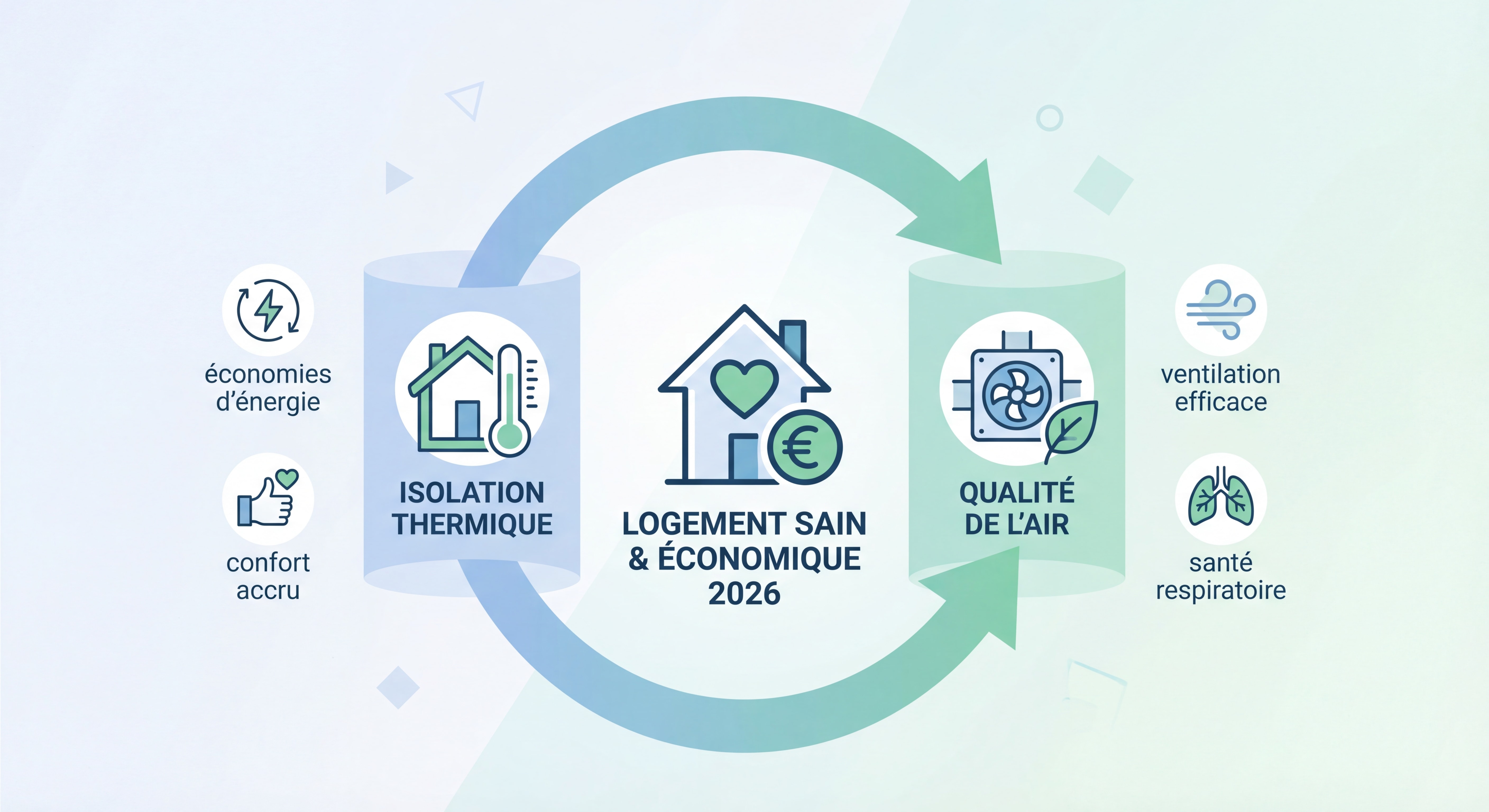 Infographie récapitulative isolation thermique et qualité de l'air