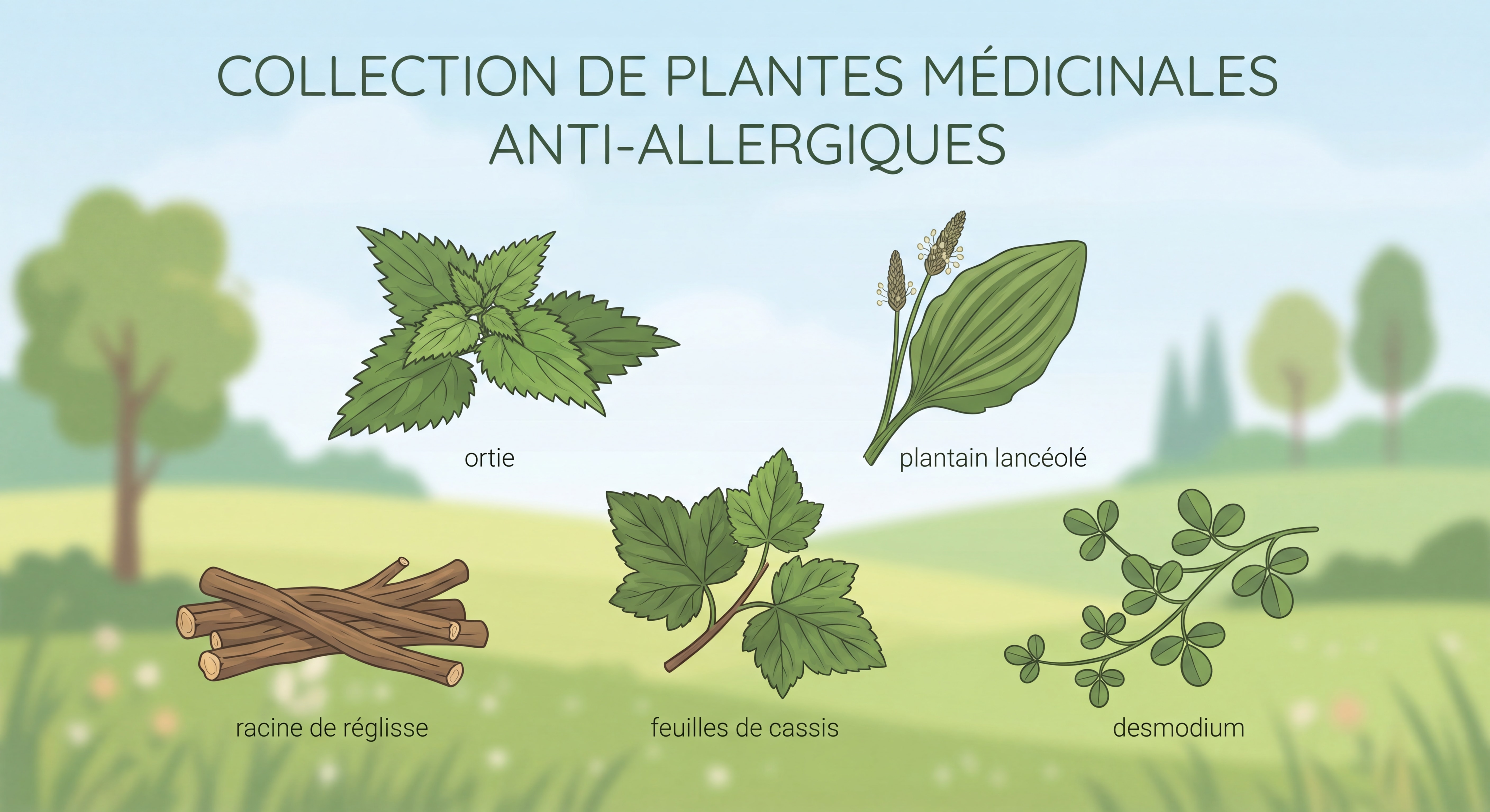 Collection de plantes médicinales anti-allergiques