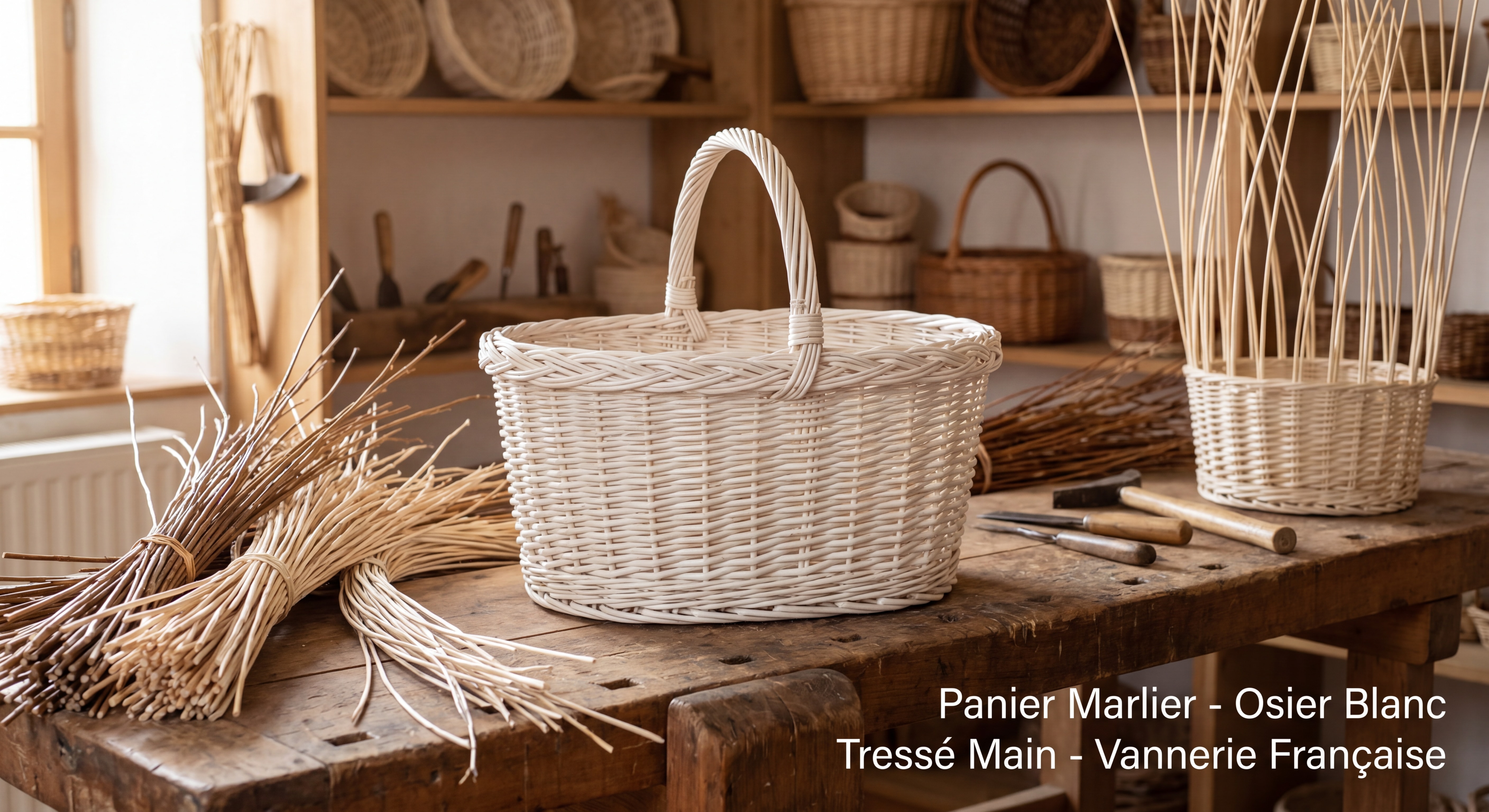 Le Panier Marlier en Osier Blanc : Quand la Vannerie Française Raconte l&rsquo;Histoire d&rsquo;un Geste
