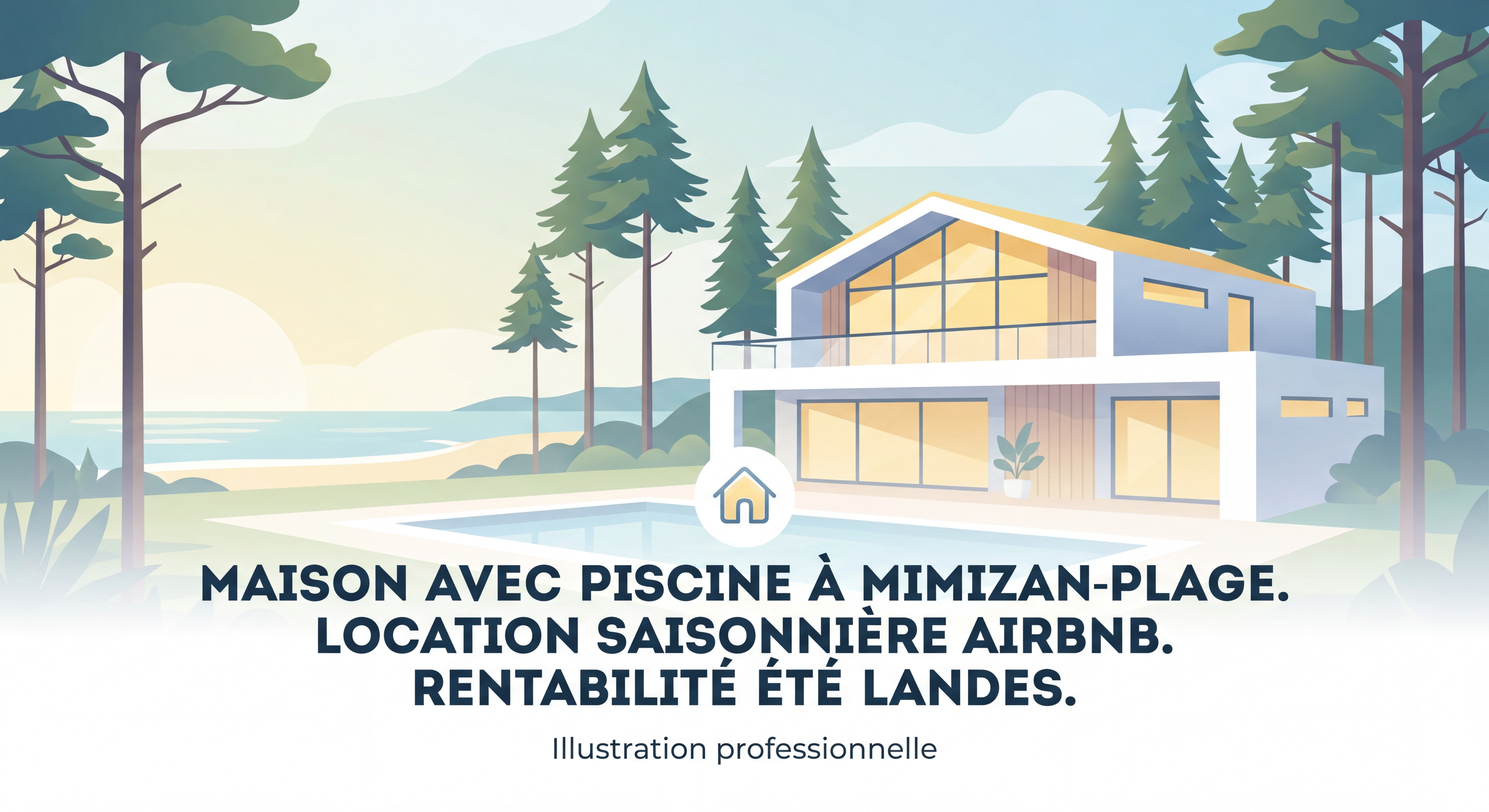 Maison avec piscine à Mimizan-Plage en location saisonnière sur Airbnb, rentabilité location été Landes