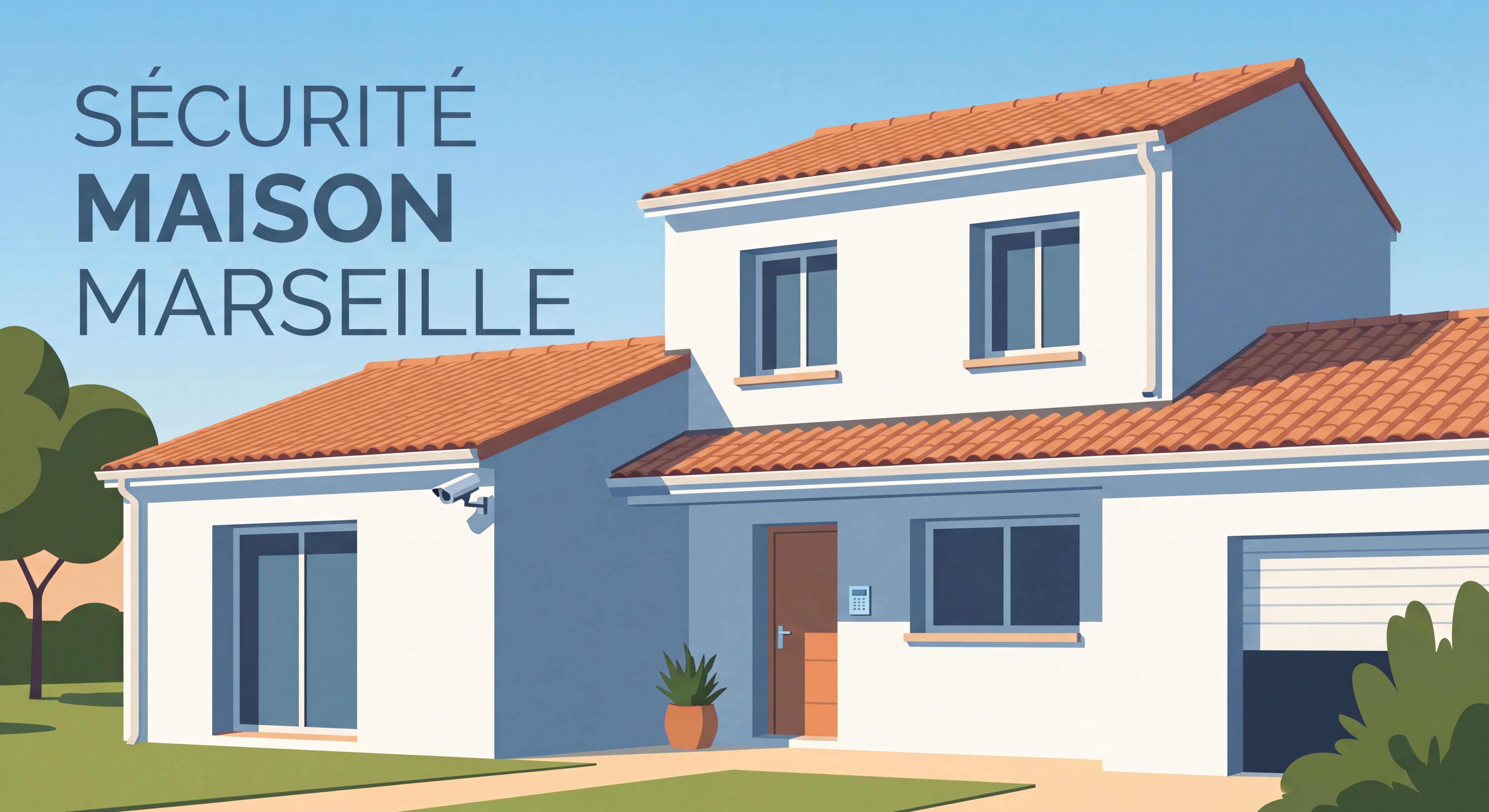 Maison individuelle sécurisée avec caméra de surveillance extérieure et alarme installée à Marseille