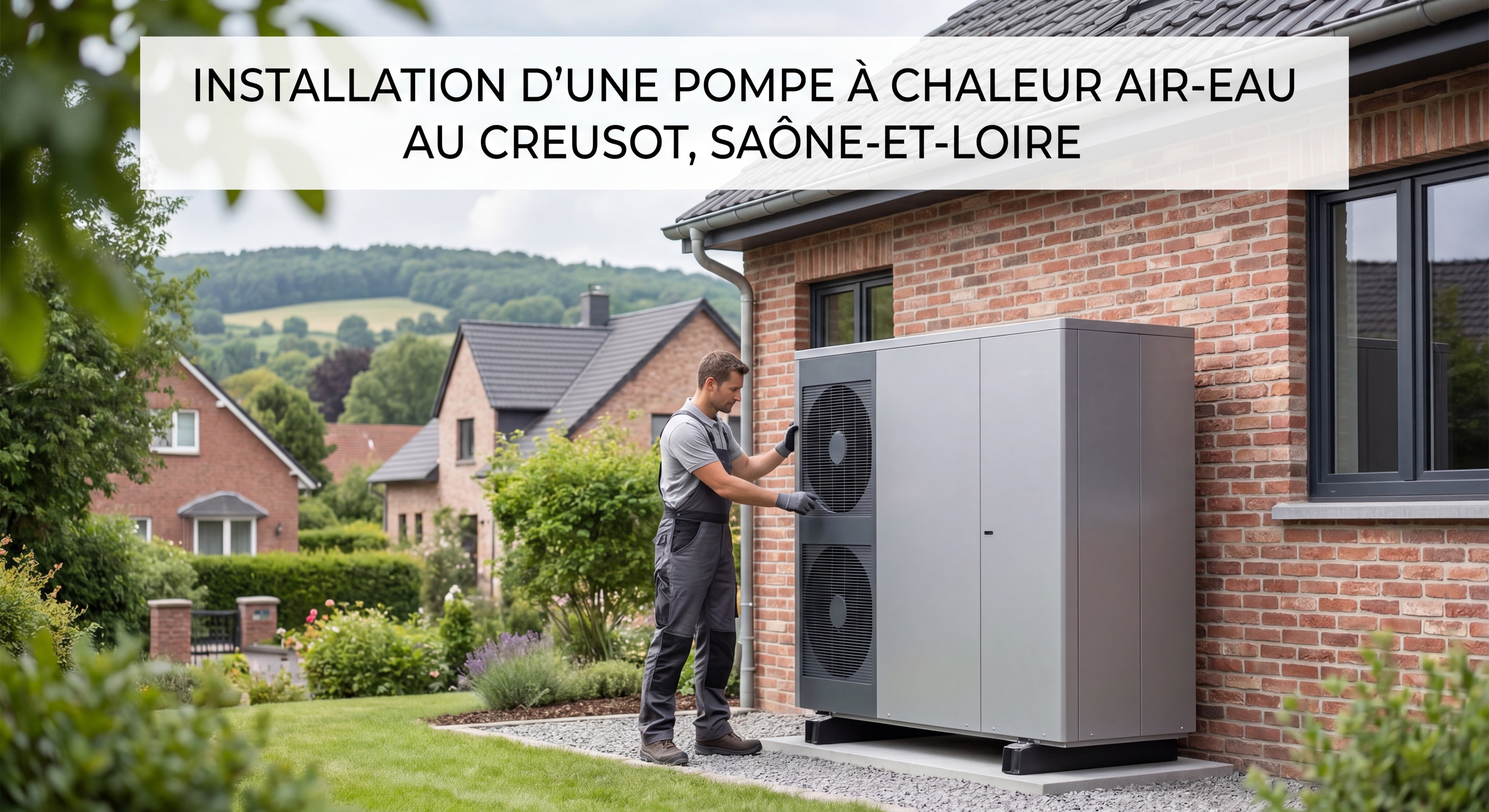 Installation d'une pompe à chaleur air-eau dans une maison individuelle au Creusot Saône-et-Loire