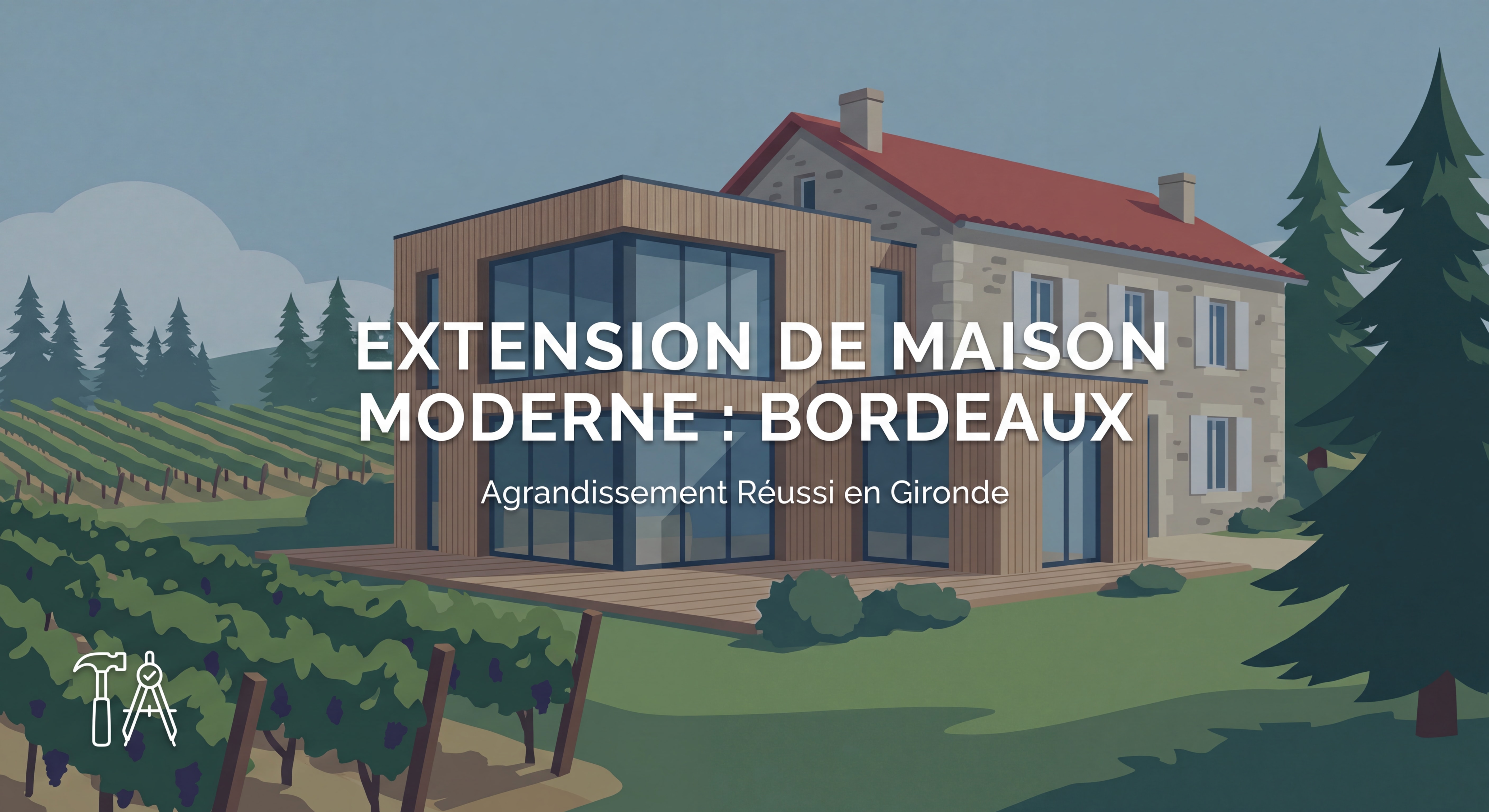 Extension de maison moderne en ossature bois à Bordeaux, agrandissement réussi par un artisan en Gironde