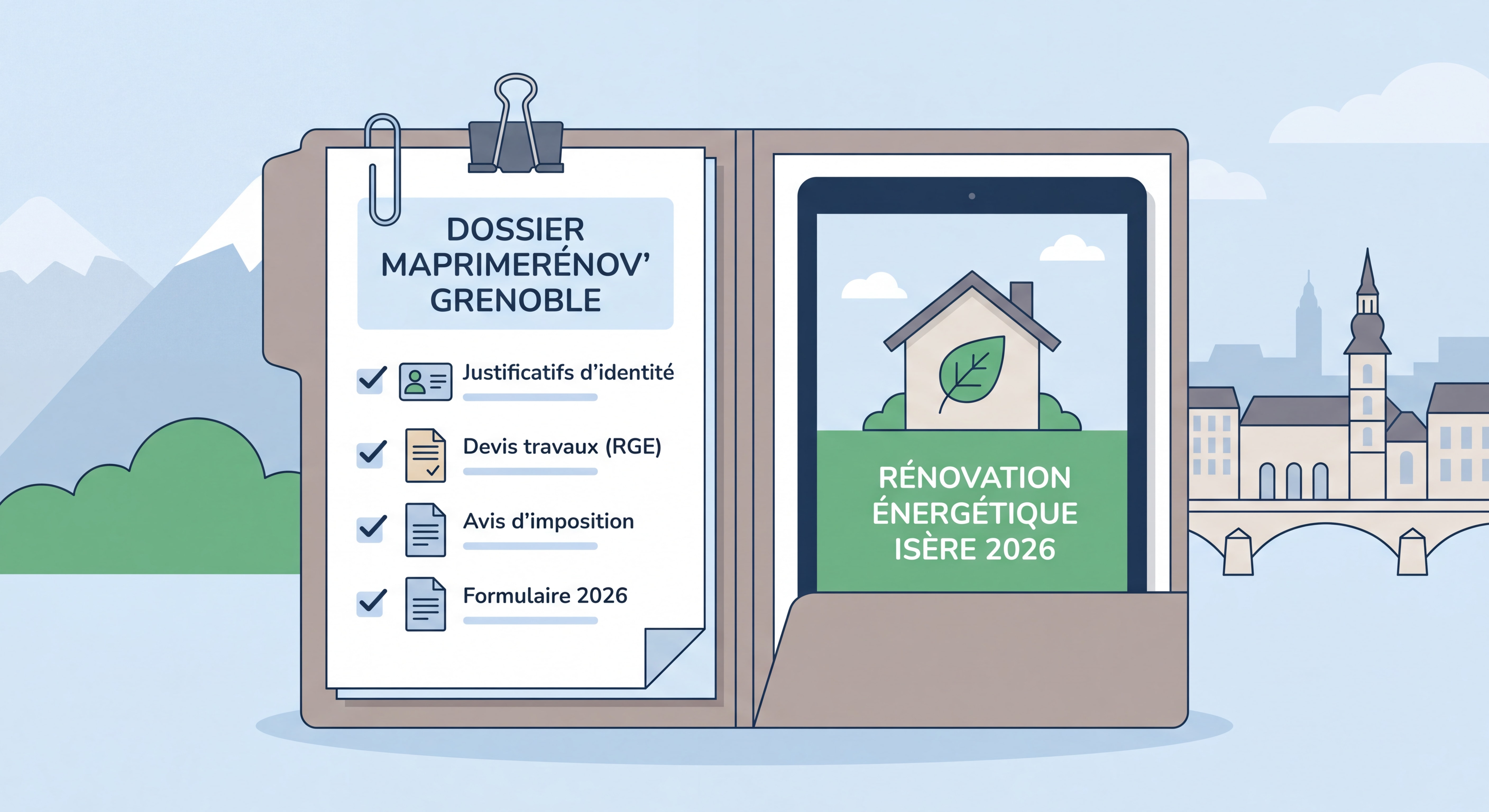 Checklist documents dossier MaPrimeRénov Grenoble rénovation énergétique Isère 2026