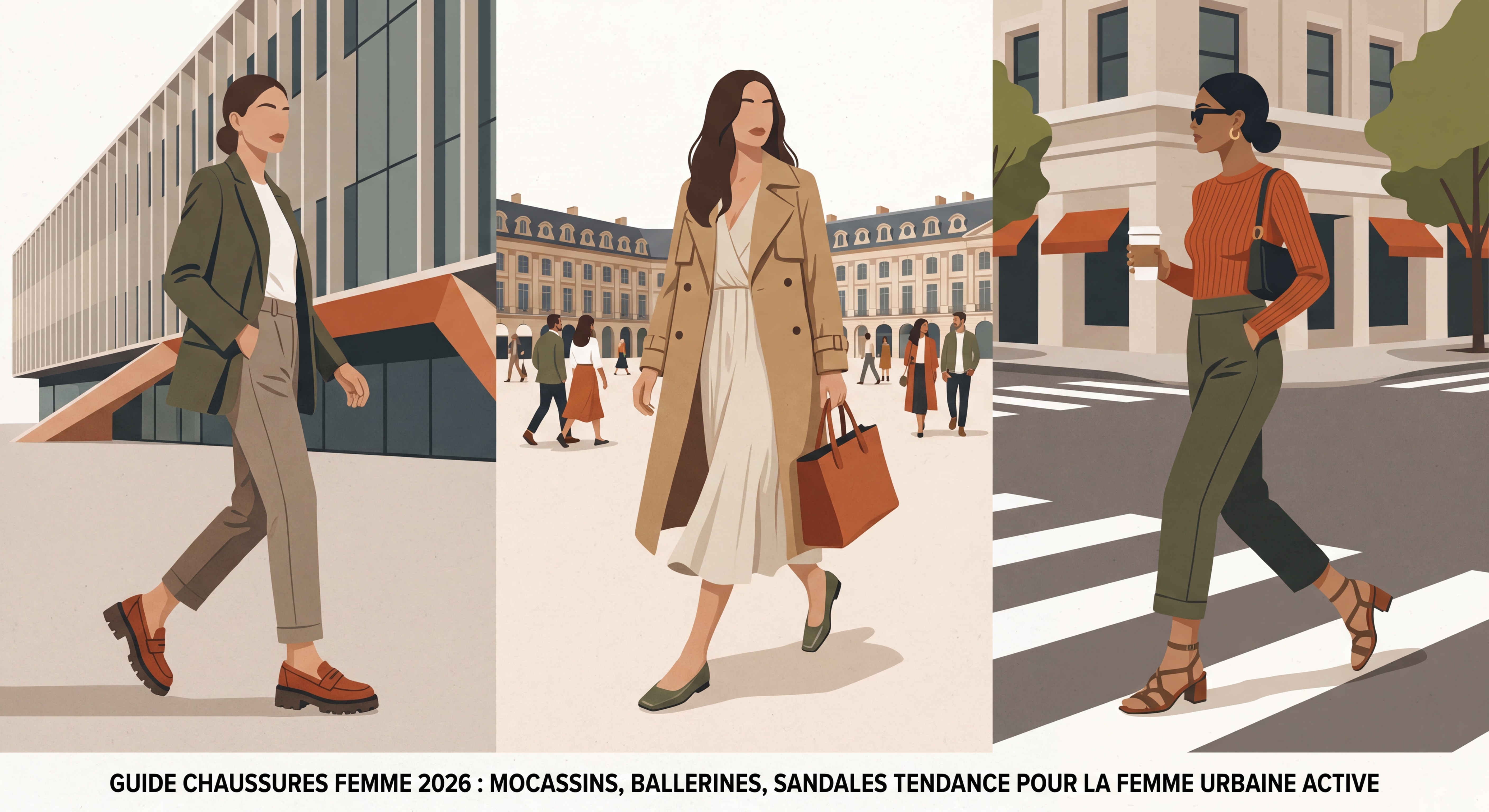 2026 women's shoe guide — trendy loafers, ballerinas, and sandals for the active urban woman