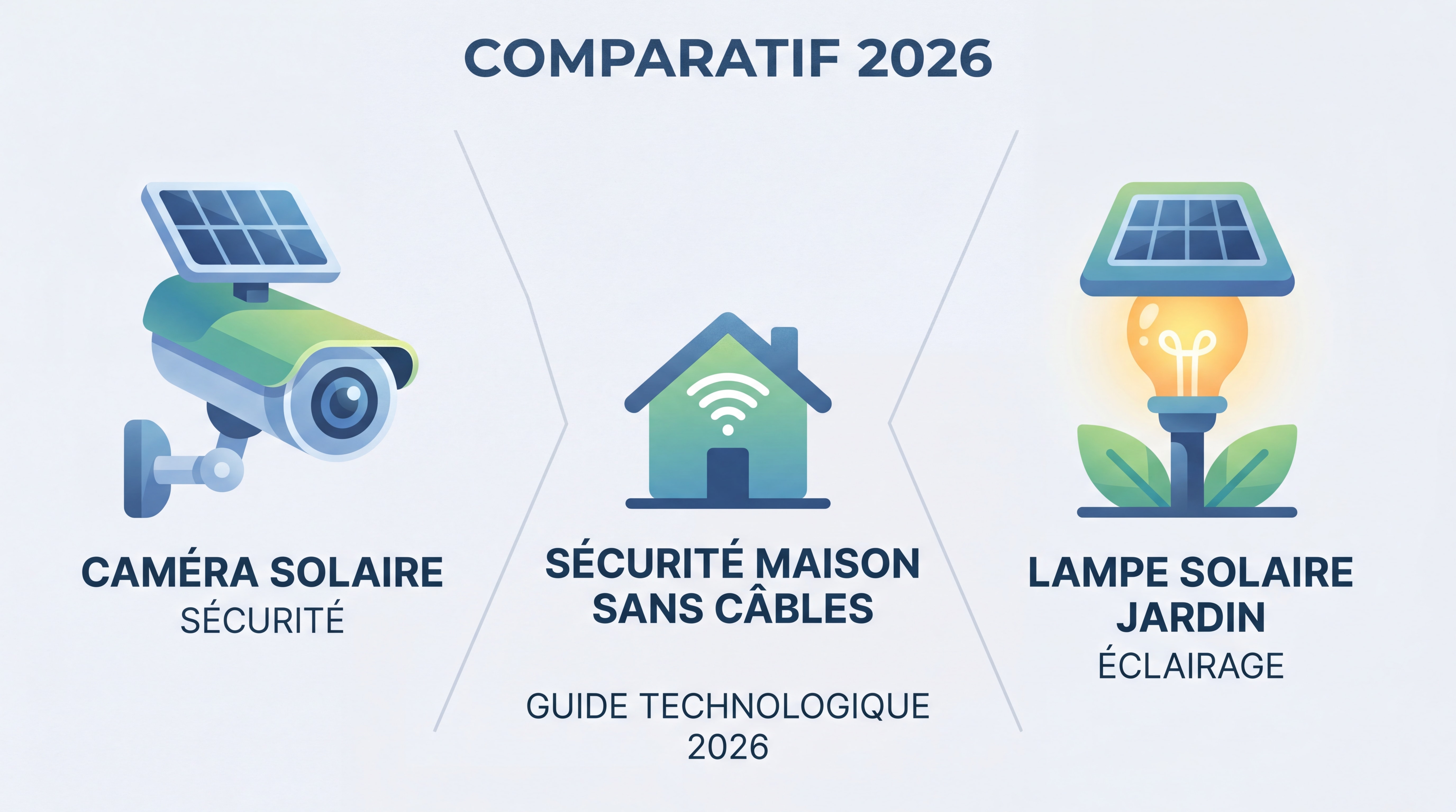 Comparatif caméra solaire et lampe solaire jardin - guide technologique 2026 pour la sécurité maison sans câbles