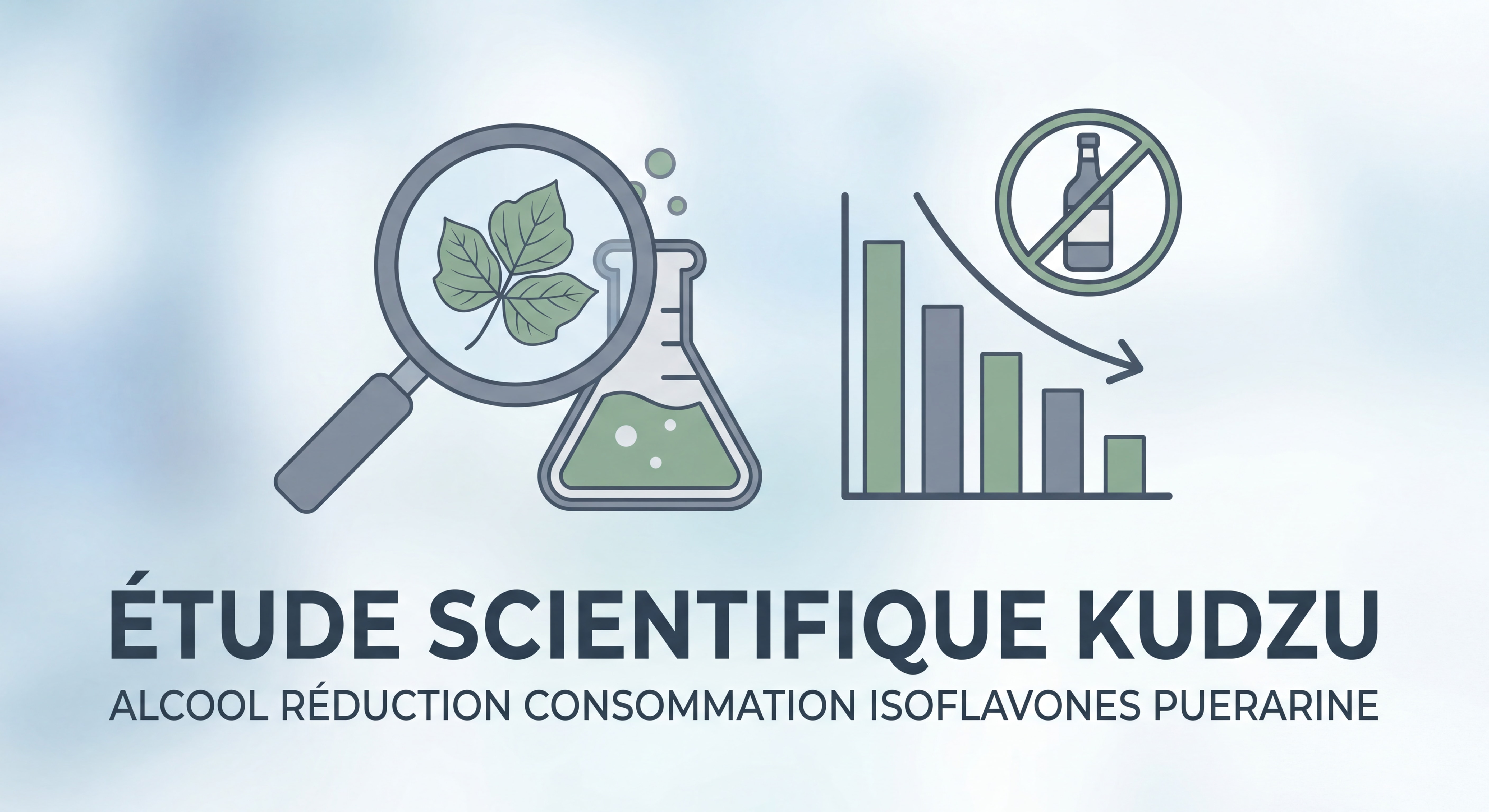Étude scientifique kudzu alcool réduction consommation isoflavones puerarine
