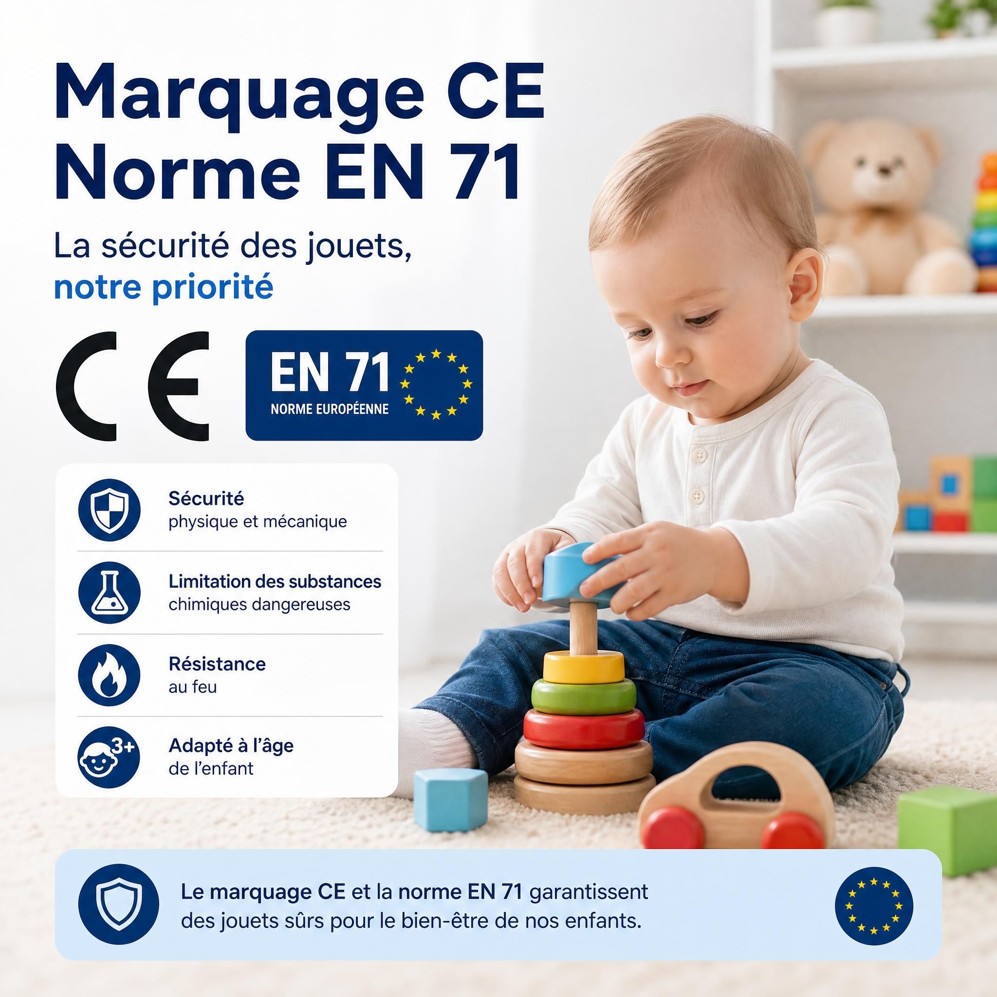 Marquage CE norme EN 71 jouets bébé sécurité certification européenne