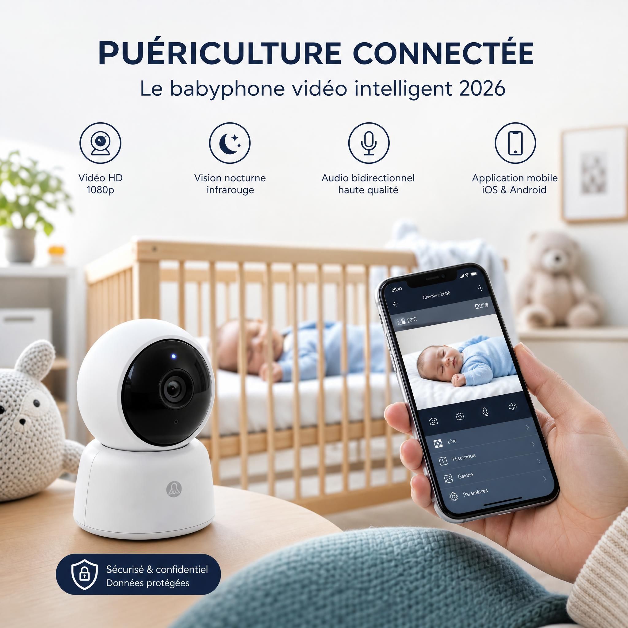 Puériculture connectée bébé moniteur intelligent babyphone vidéo 2026