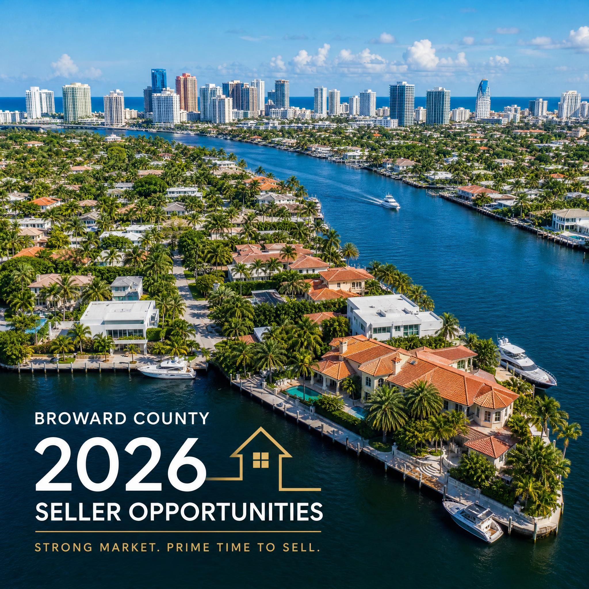 Fort Lauderdale waterfront neighborhood aerial view representing Broward County real estate market 2026 seller opportunities